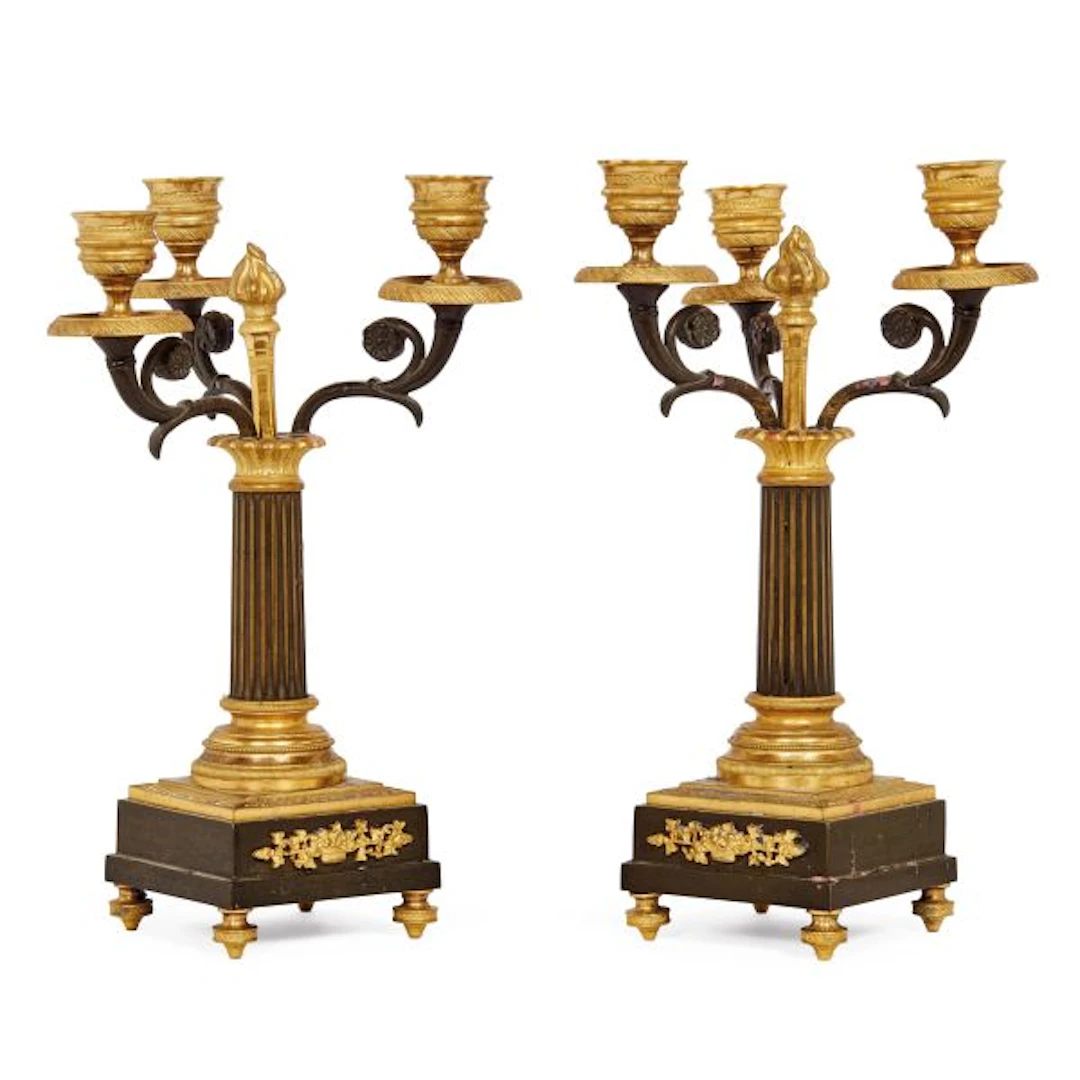 A PAIR OF FRENCH CANDELABRA, 19TH CENTURY