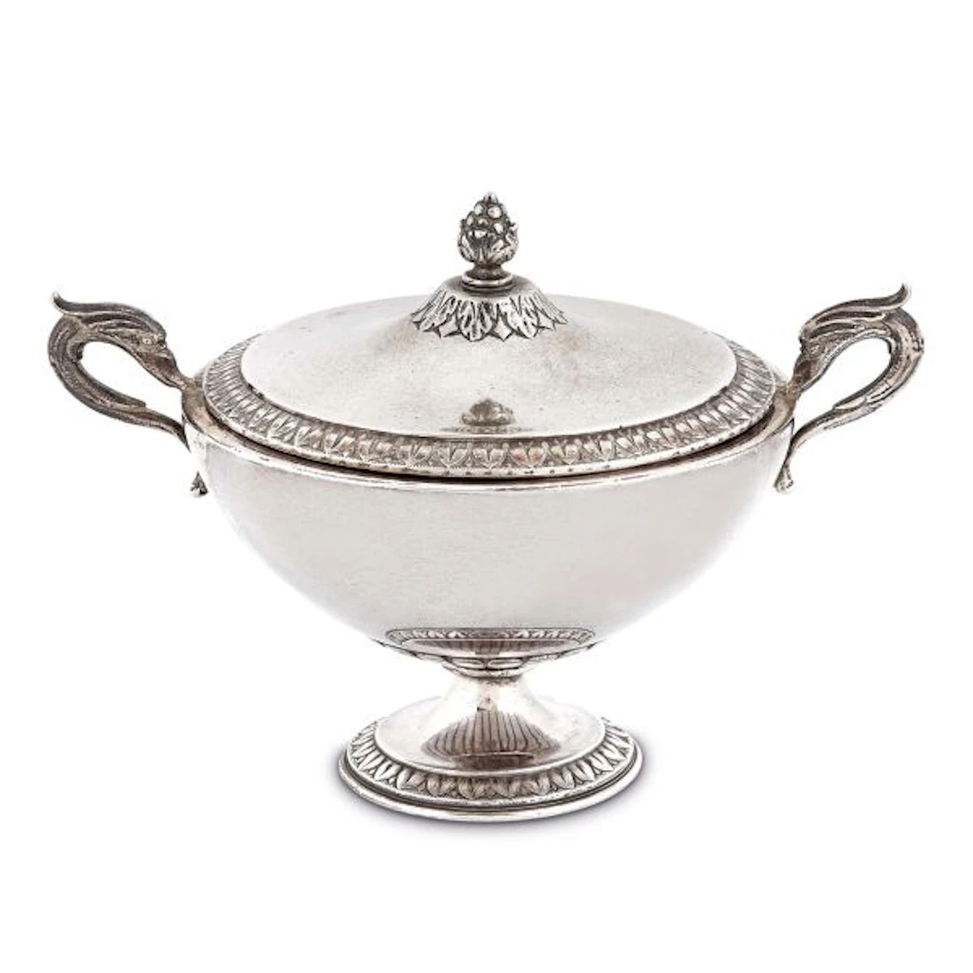 A SILVER SUGAR BOWL, ITALY, 20TH CENTURY