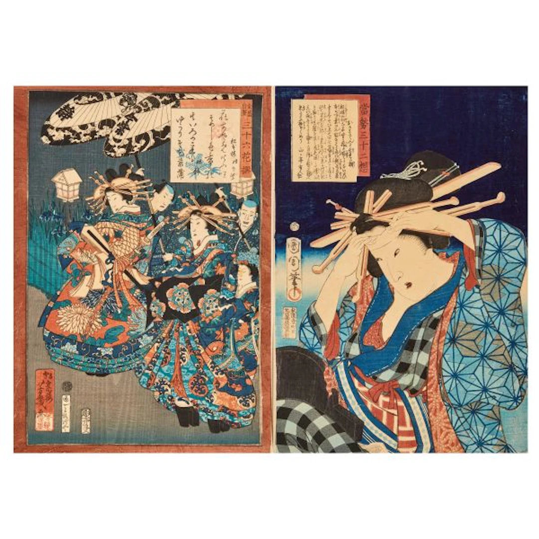 A PAIR OF WOODBLOCK PRINTS, JAPAN, EDO-MEIJI PERIOD, 19TH CENTURY