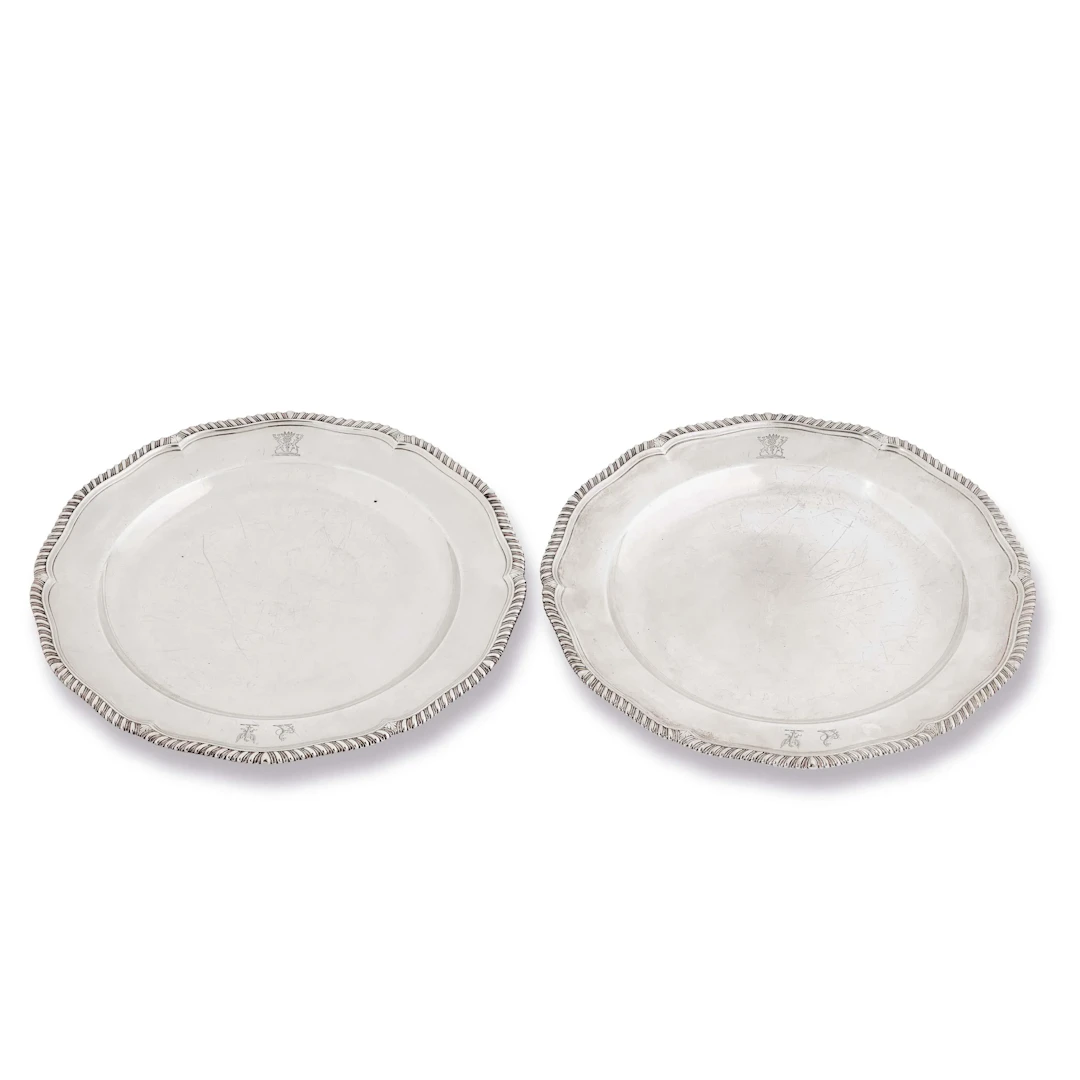 A PAIR OF SILVER SERVICE DISHES, EDWARD WAKELIN, LONDON, 1757/1758