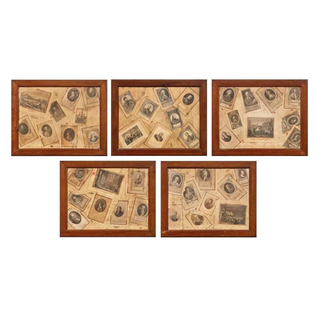 SET OF TEN TROMPE L'OEIL PAINTINGS, 19TH CENTURY