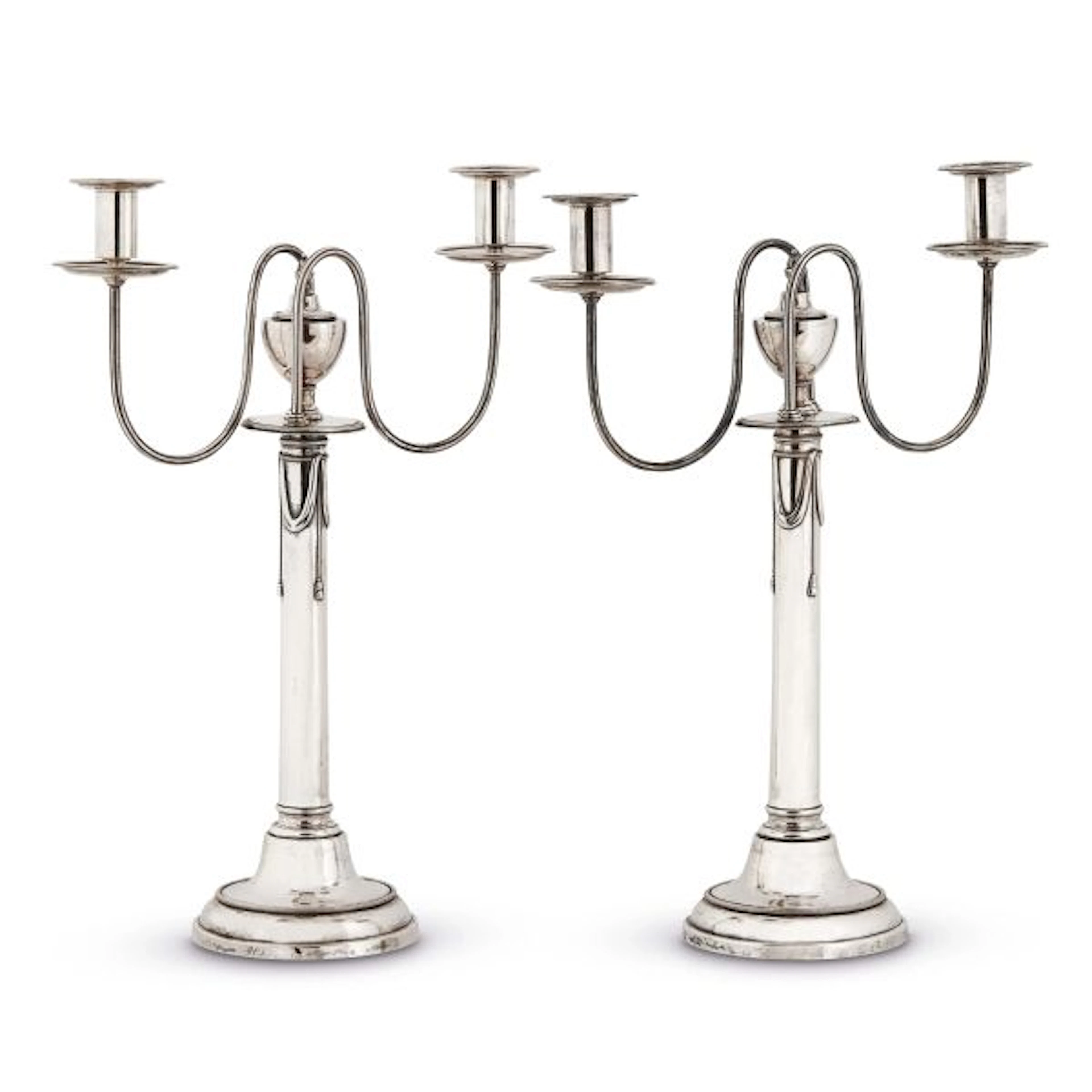 A PAIR OF SILVER CANDELABRA, PROBABLY BERLIN, 1810 CIRCA