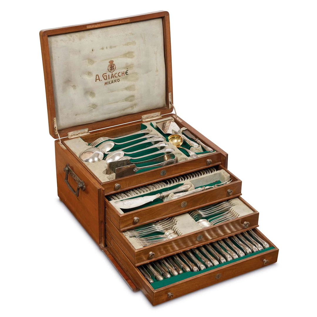 A SILVER FLATWARE SERVICE, GIACCHÈ, MILAN, 20TH CENTURY