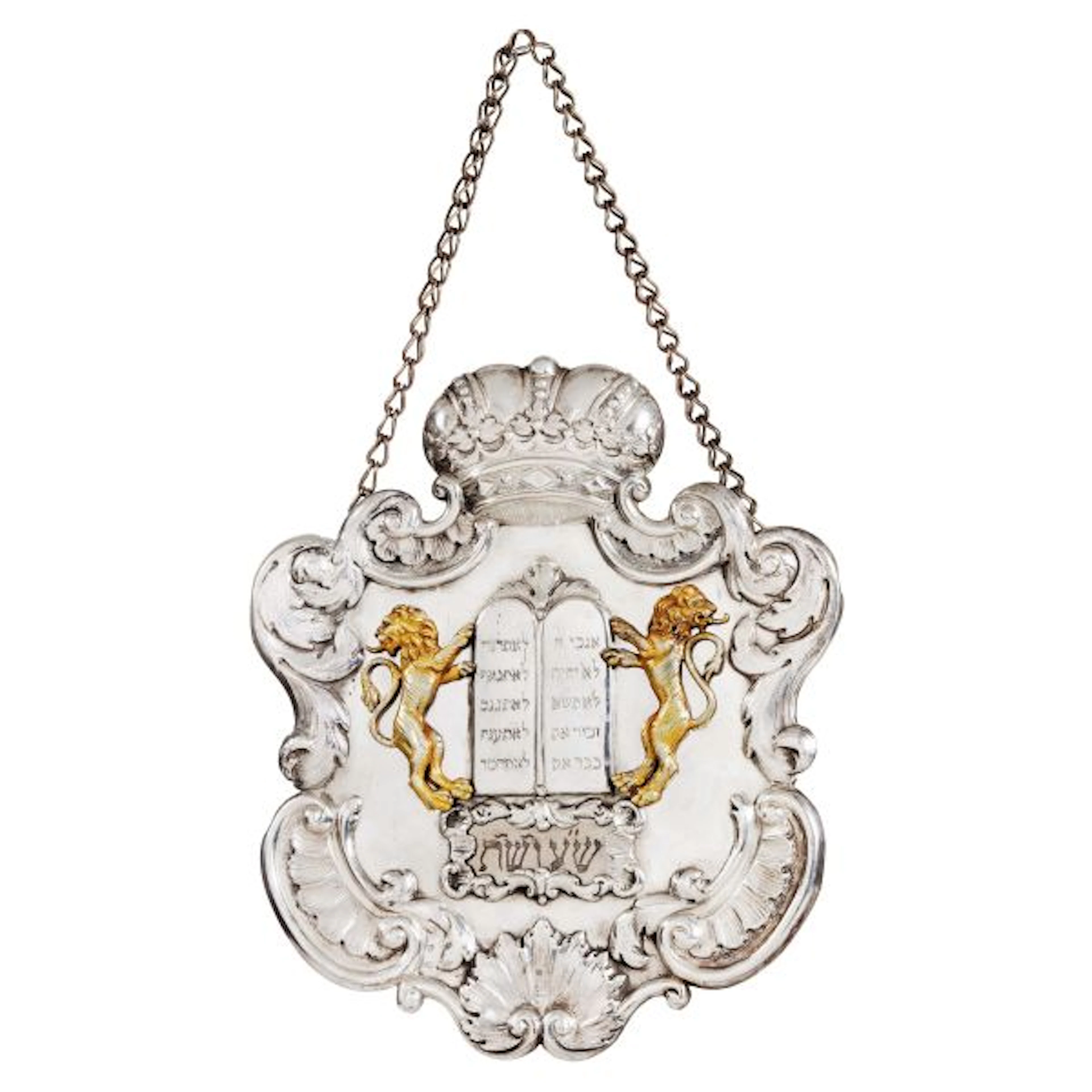 A SILVER AND SILVER-GILT TORAH SHIELD, VIENNA, CIRCA 1750