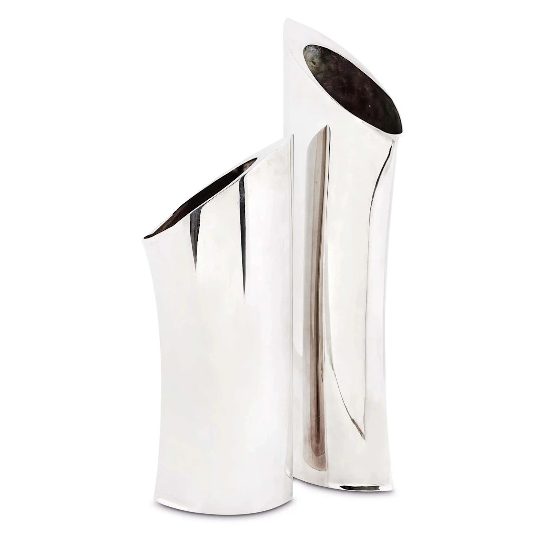 TWO SILVER VASES, PAMPALONI FOR GUCCI, 20TH CENTURY