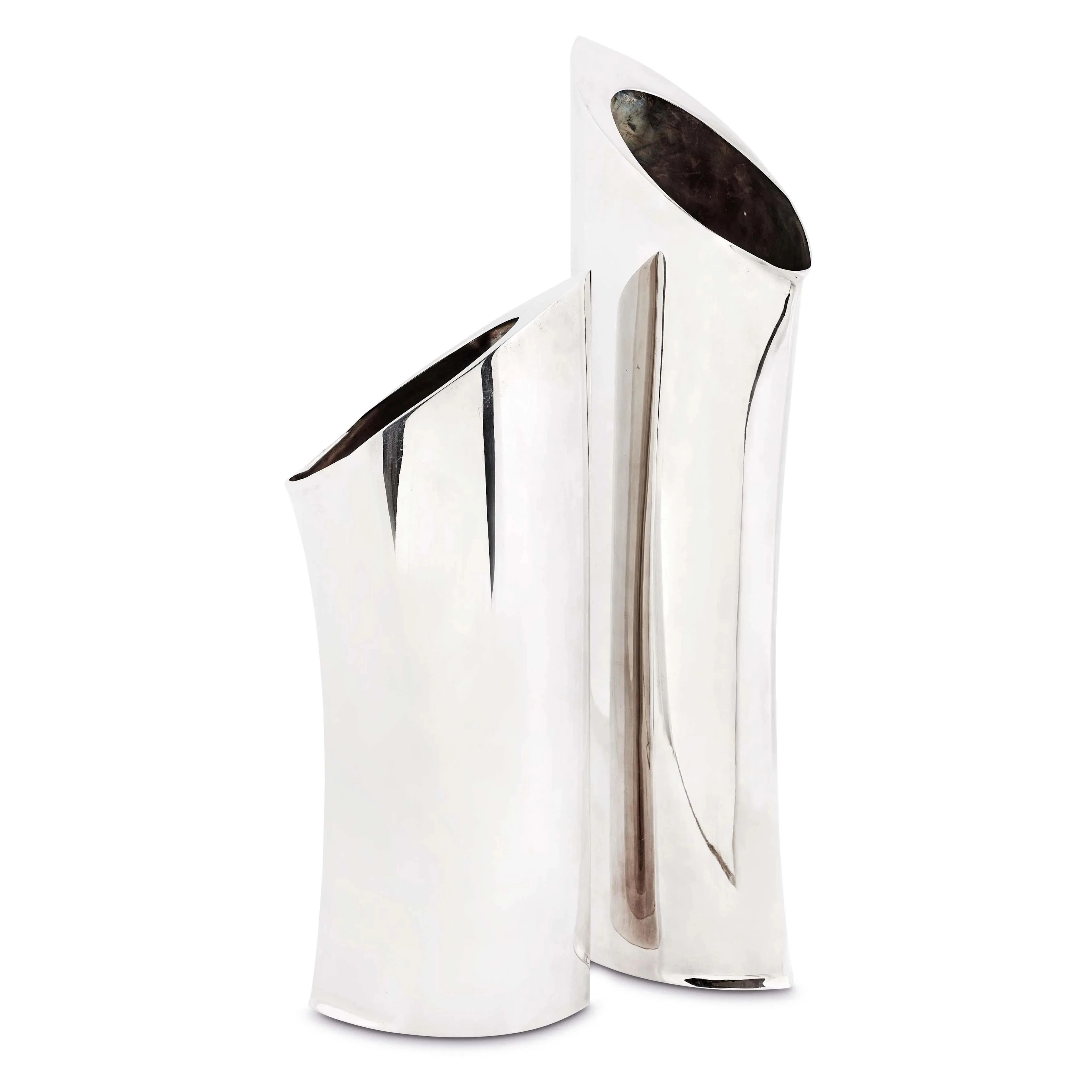 TWO SILVER VASES, PAMPALONI FOR GUCCI, 20TH CENTURY