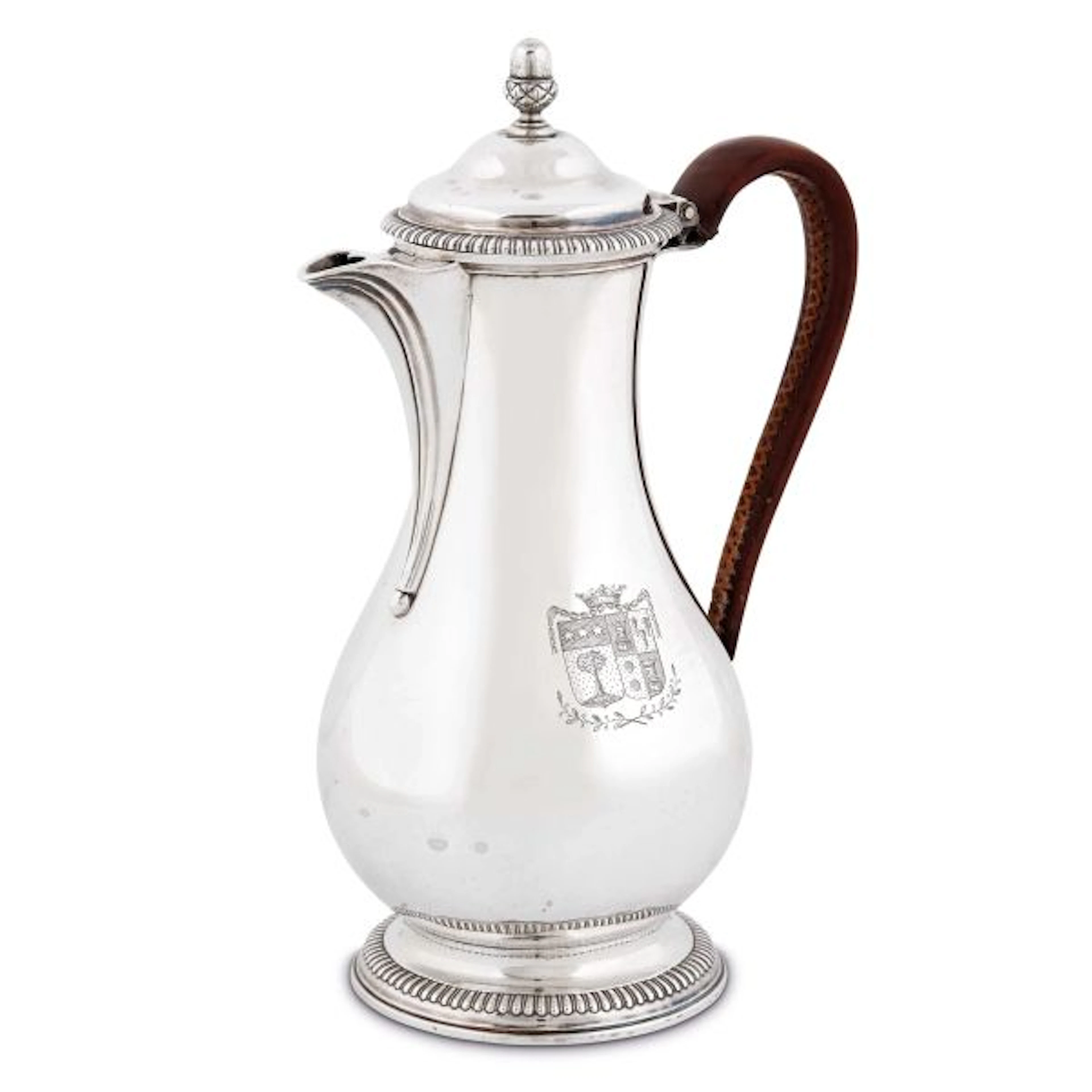 A SILVER COFFEE POT, AUGUST LE SAGE, LONDON, 1774/1775