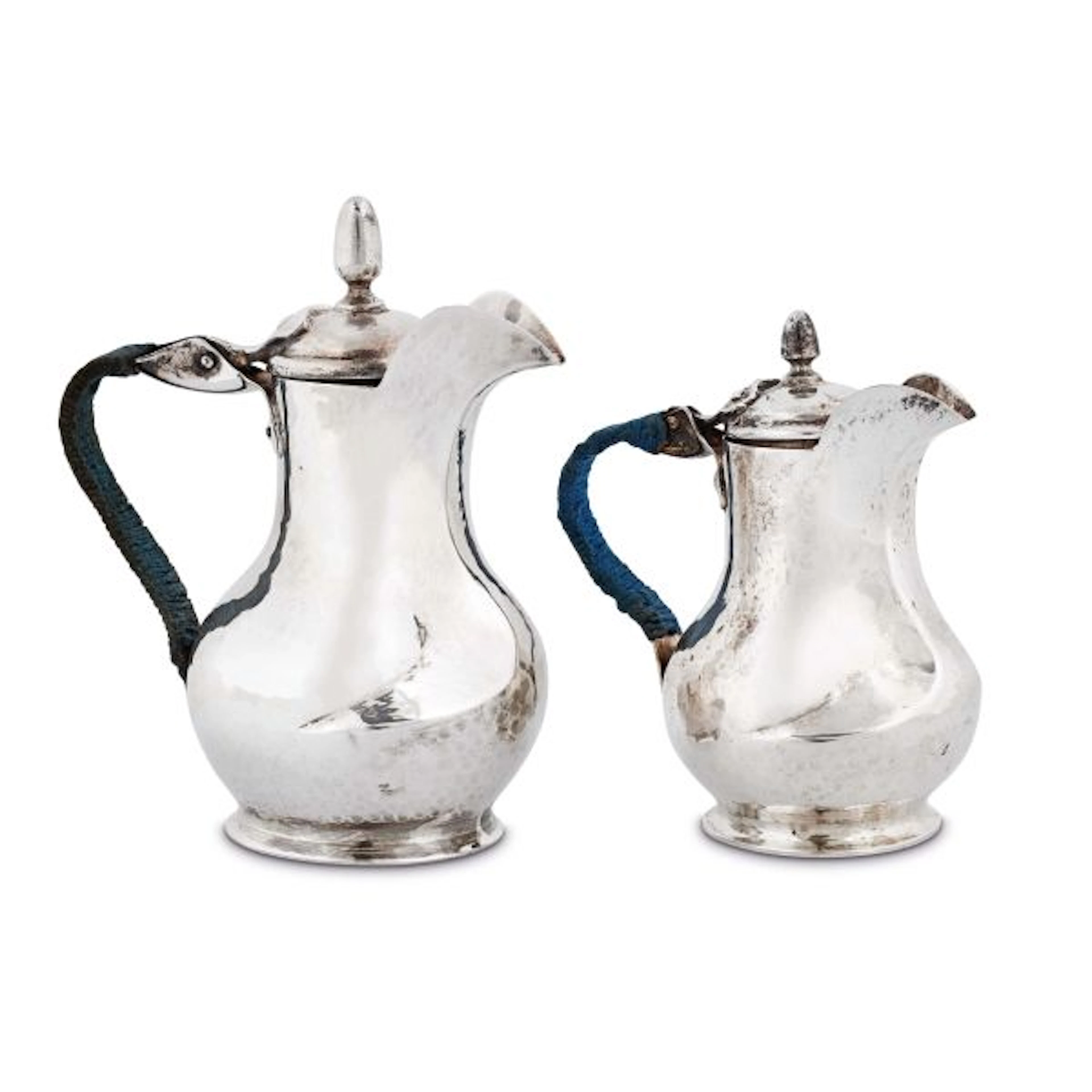 TWO SILVER 'EGOISTE' COFFEE POTS, PADUA, 20TH CENTURY