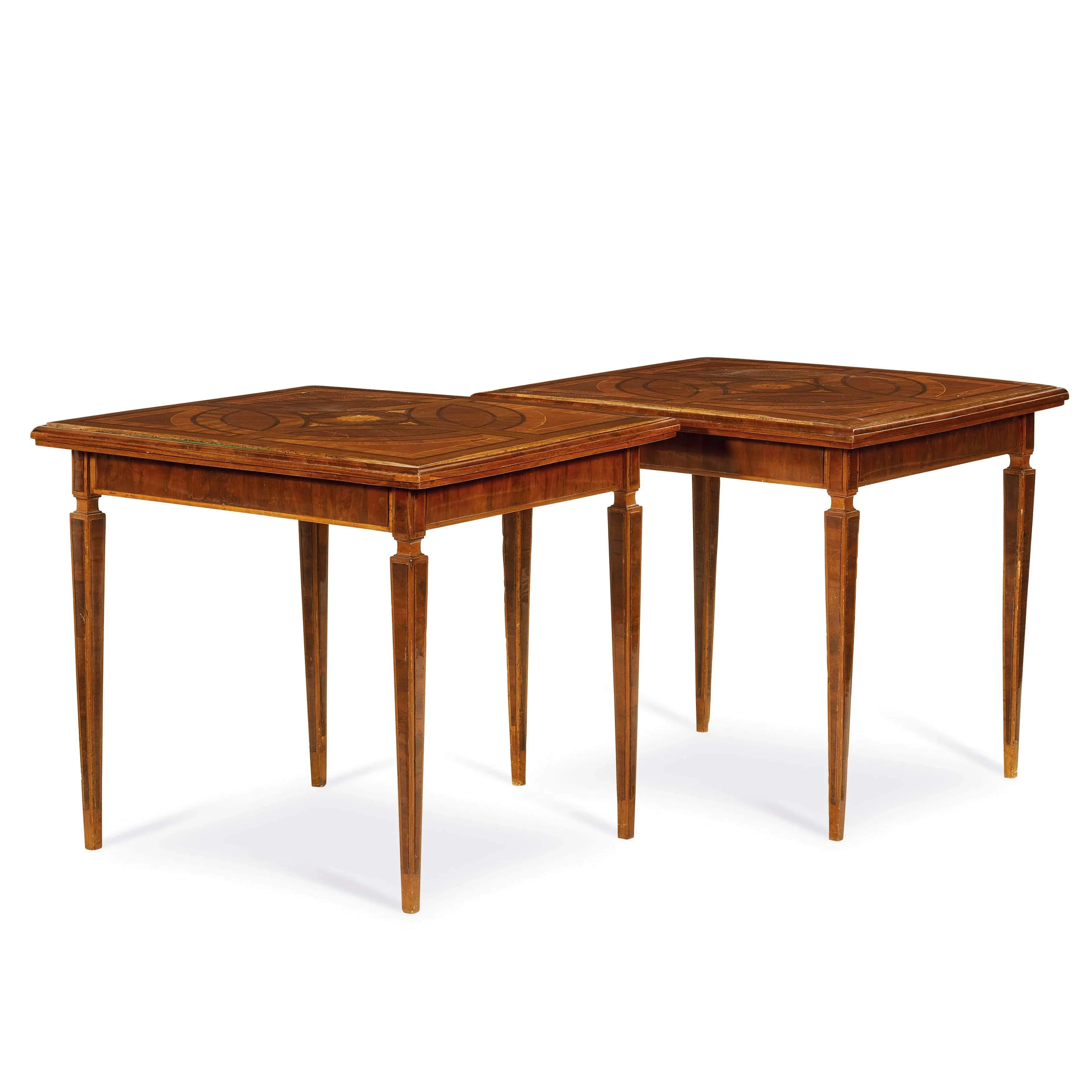 A PAIR OF LOMBARD GAME TABLE, LATE 18TH CENTURY