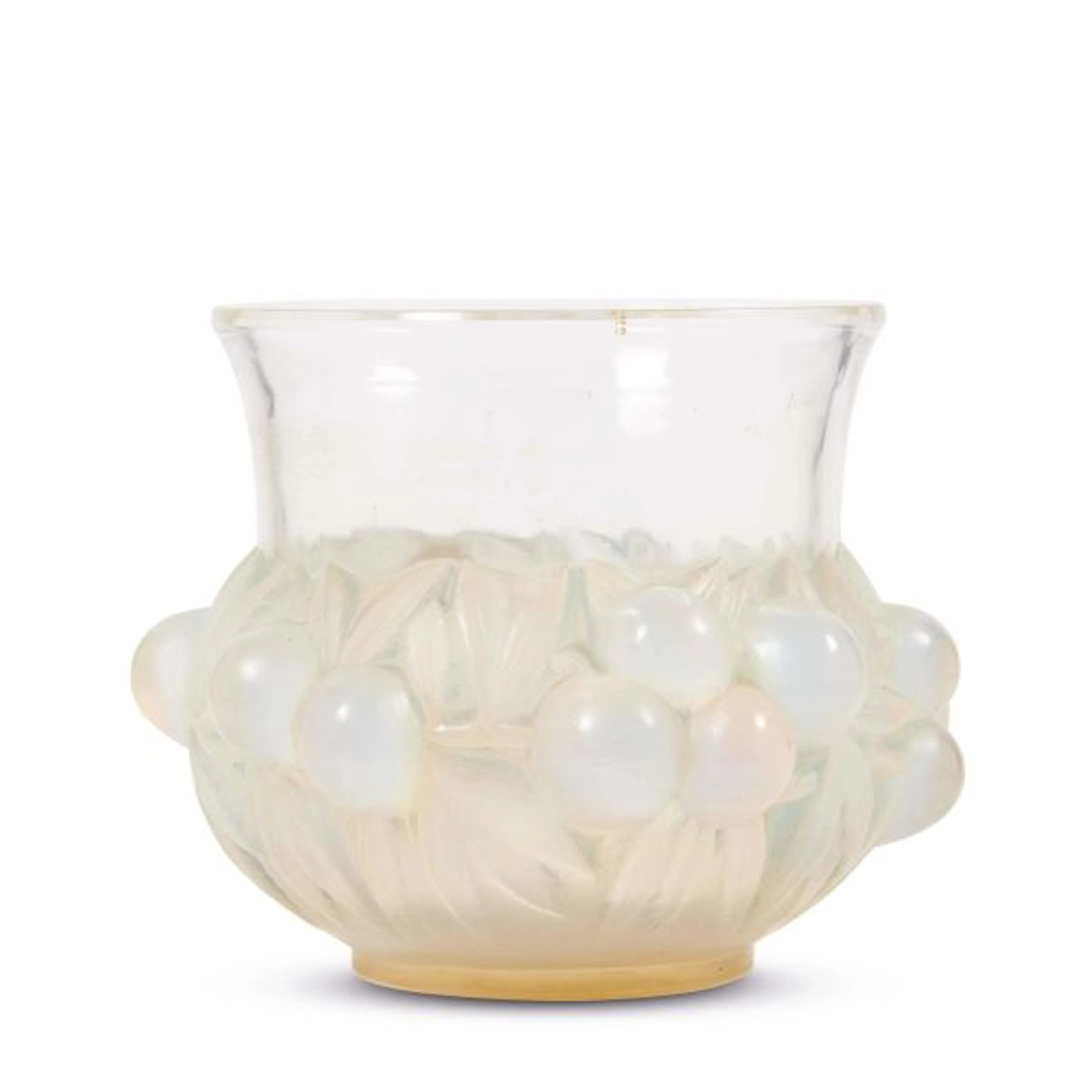 A LALIQUE 'PRUNES' VASE, FRANCE, 20TH CENTURY
