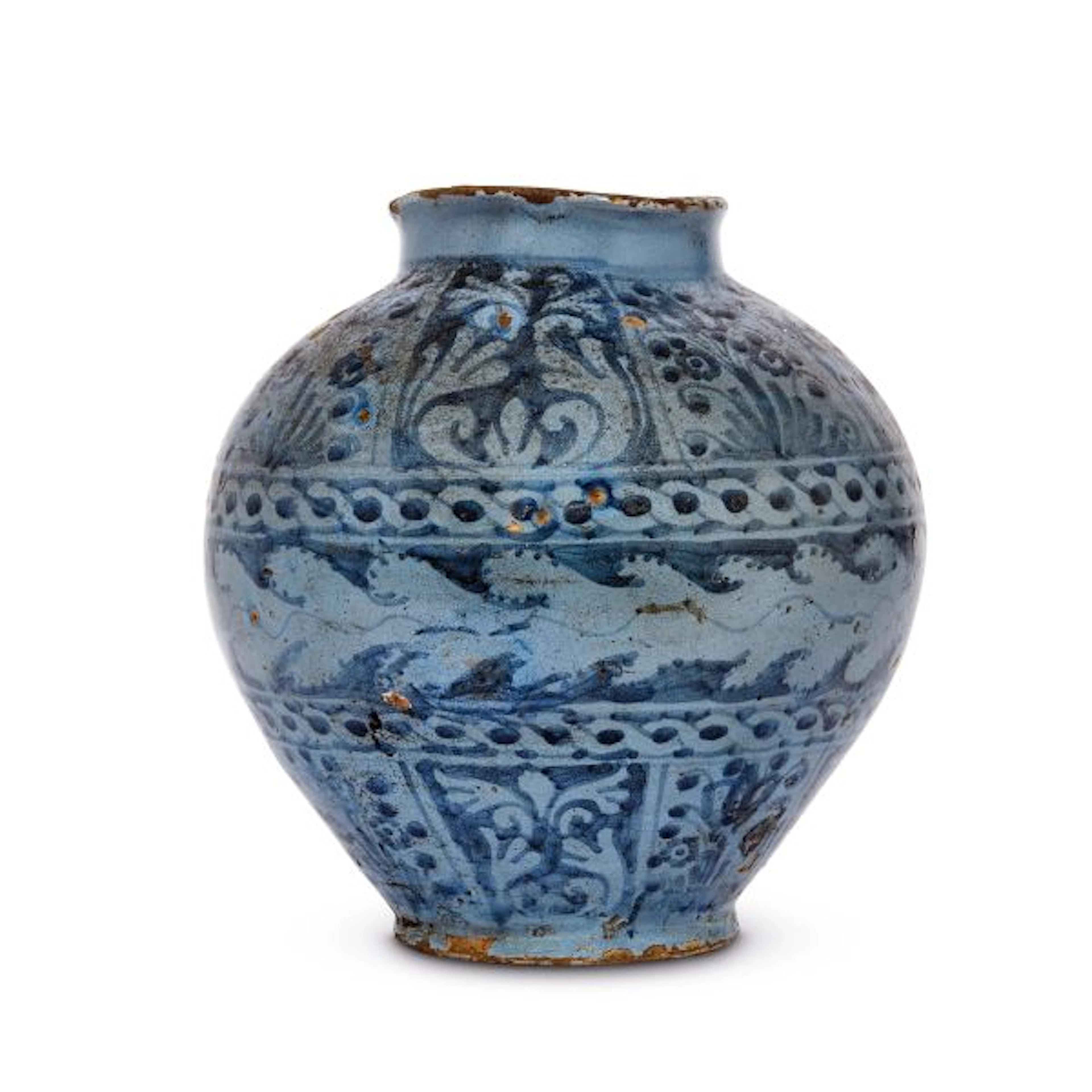 A BULBOUS JAR, CALTAGIRONE, 18TH CENTURY