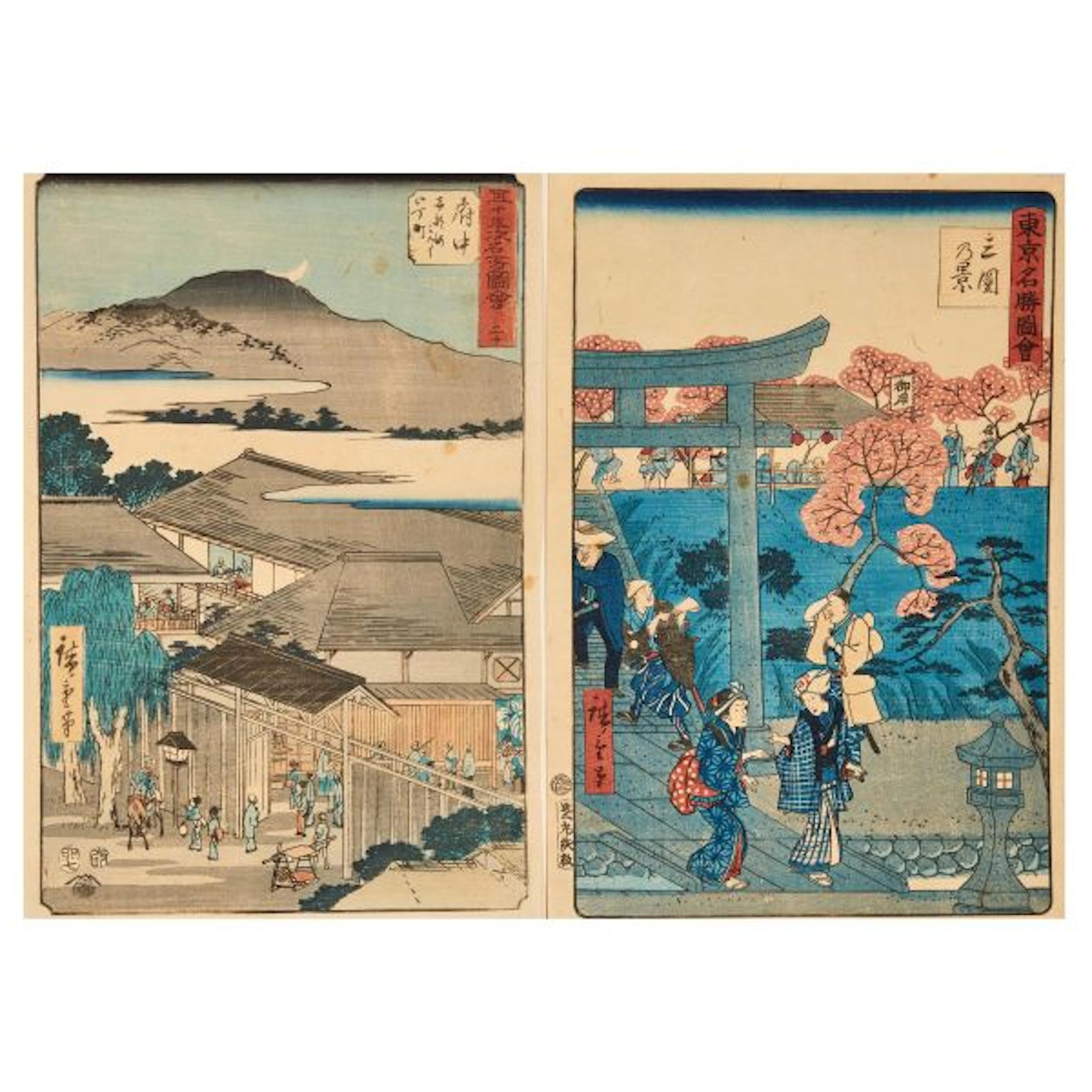 A PAIR OF WOODBLOCK PRINTS, JAPAN, EDO-MEIJI PERIOD, 19TH CENTURY