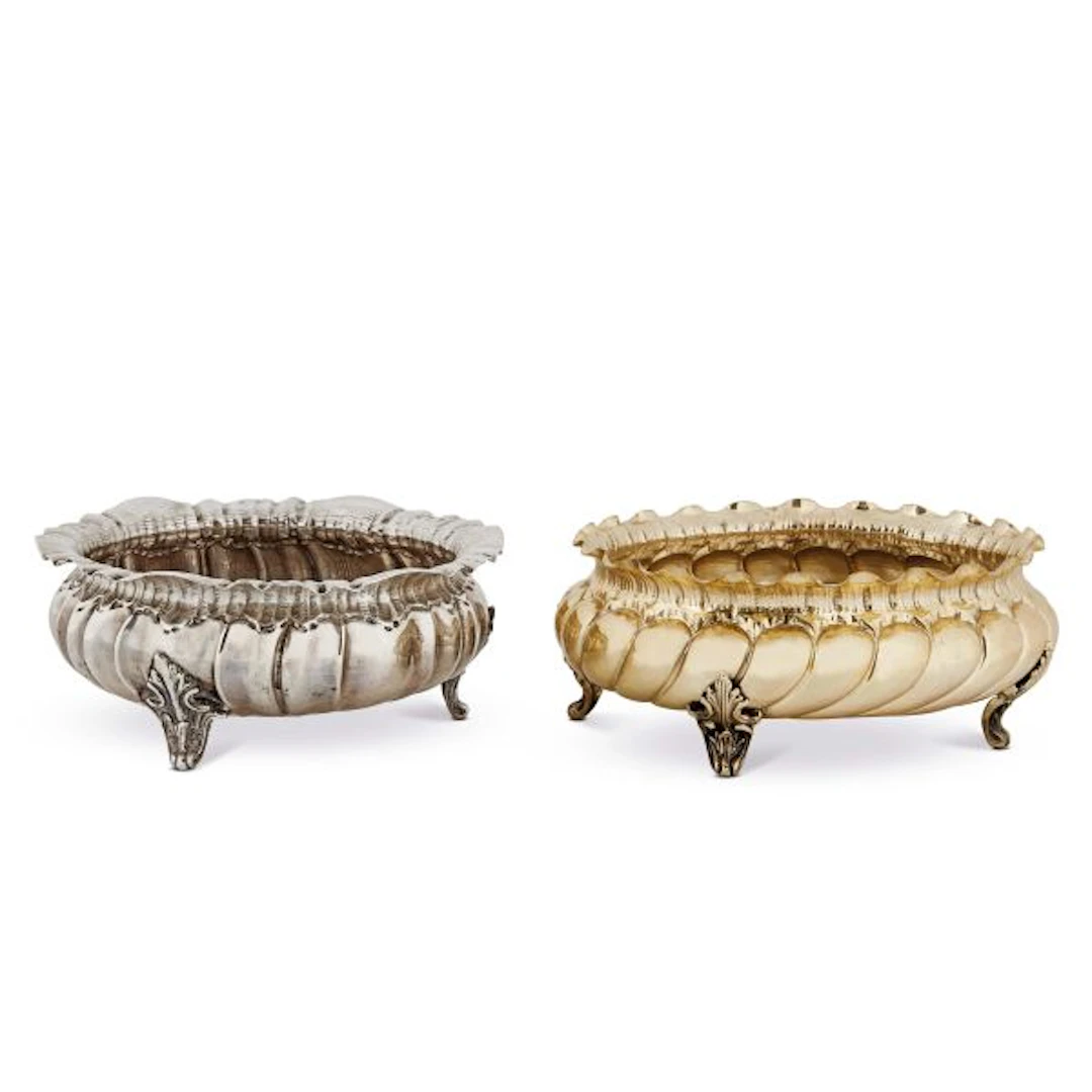 TWO SILVER JARDINIÈRES, 20TH CENTURT