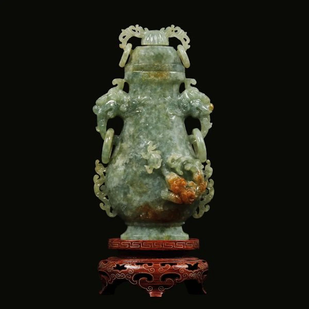 A JADE COVERED VASE, CHINA, 20TH CENTURY