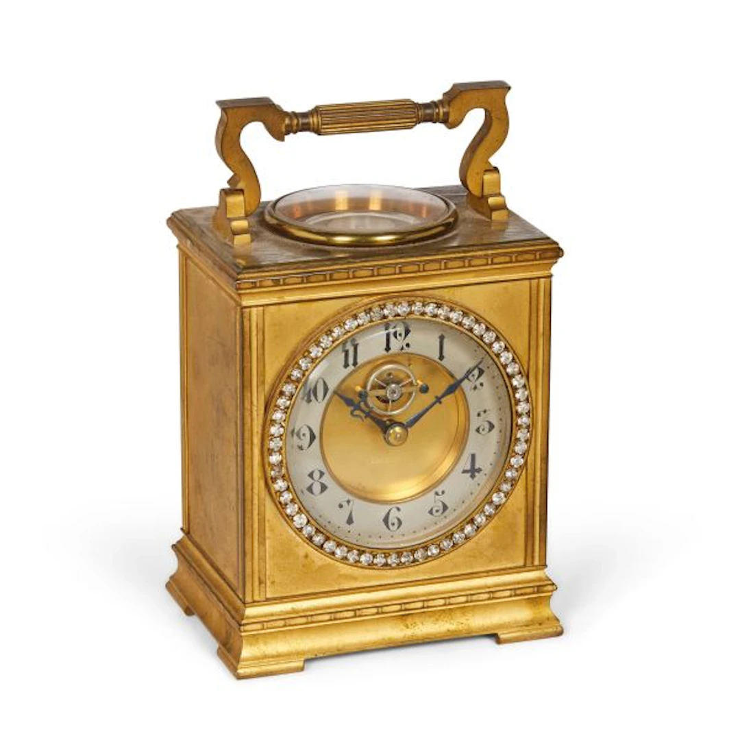 A TURIN TRAVELLER CLOCK, JANETTI, EARLY 20TH CENTURY