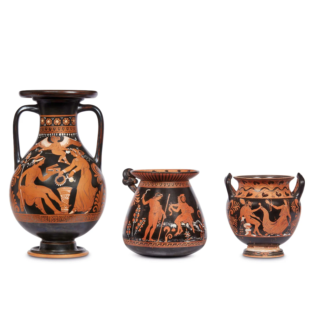 A PELIKE, JUG AND STAMNOS, 19TH CENTURY