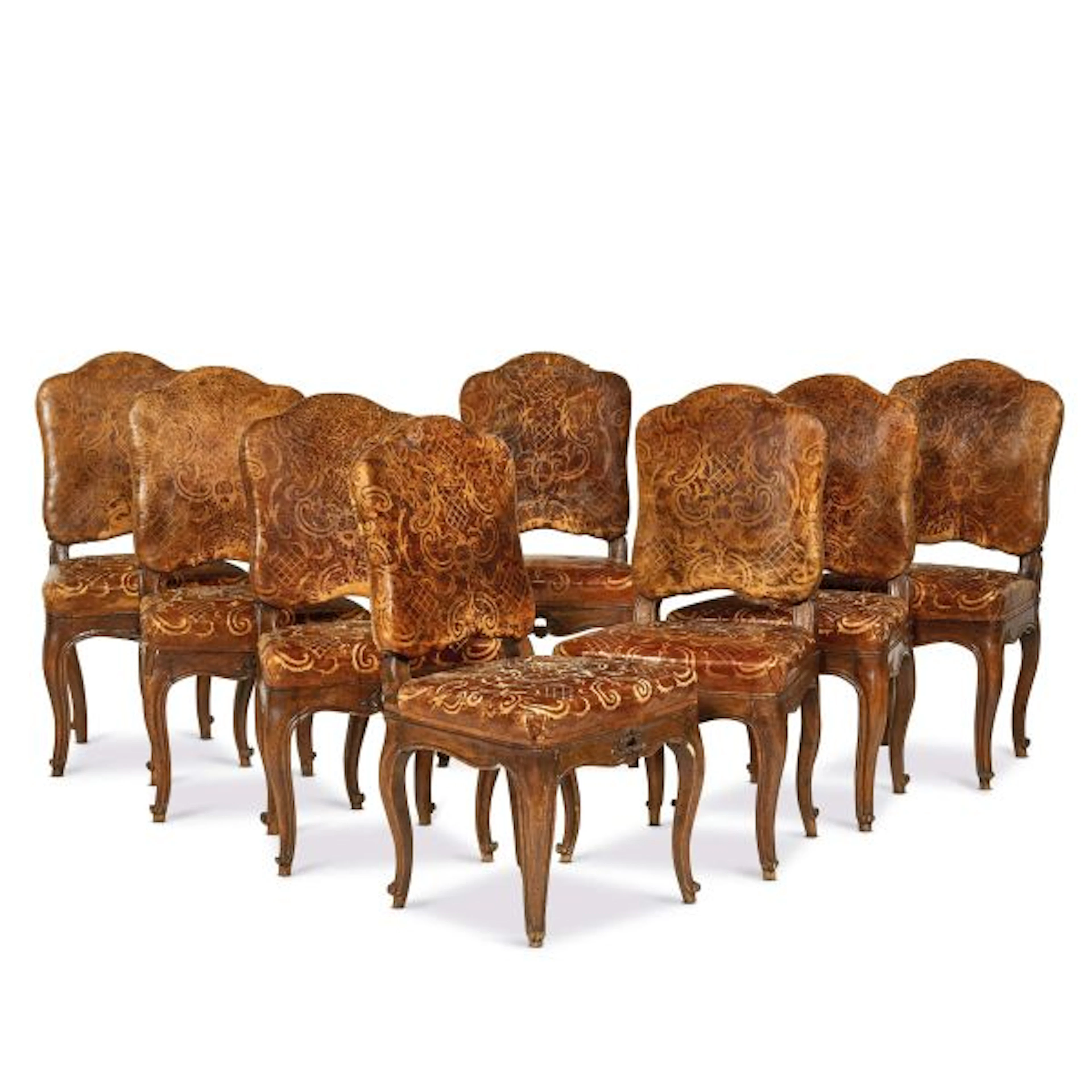 EIGHT LOMBARD CHAIRS, MID 18TH CENTURY