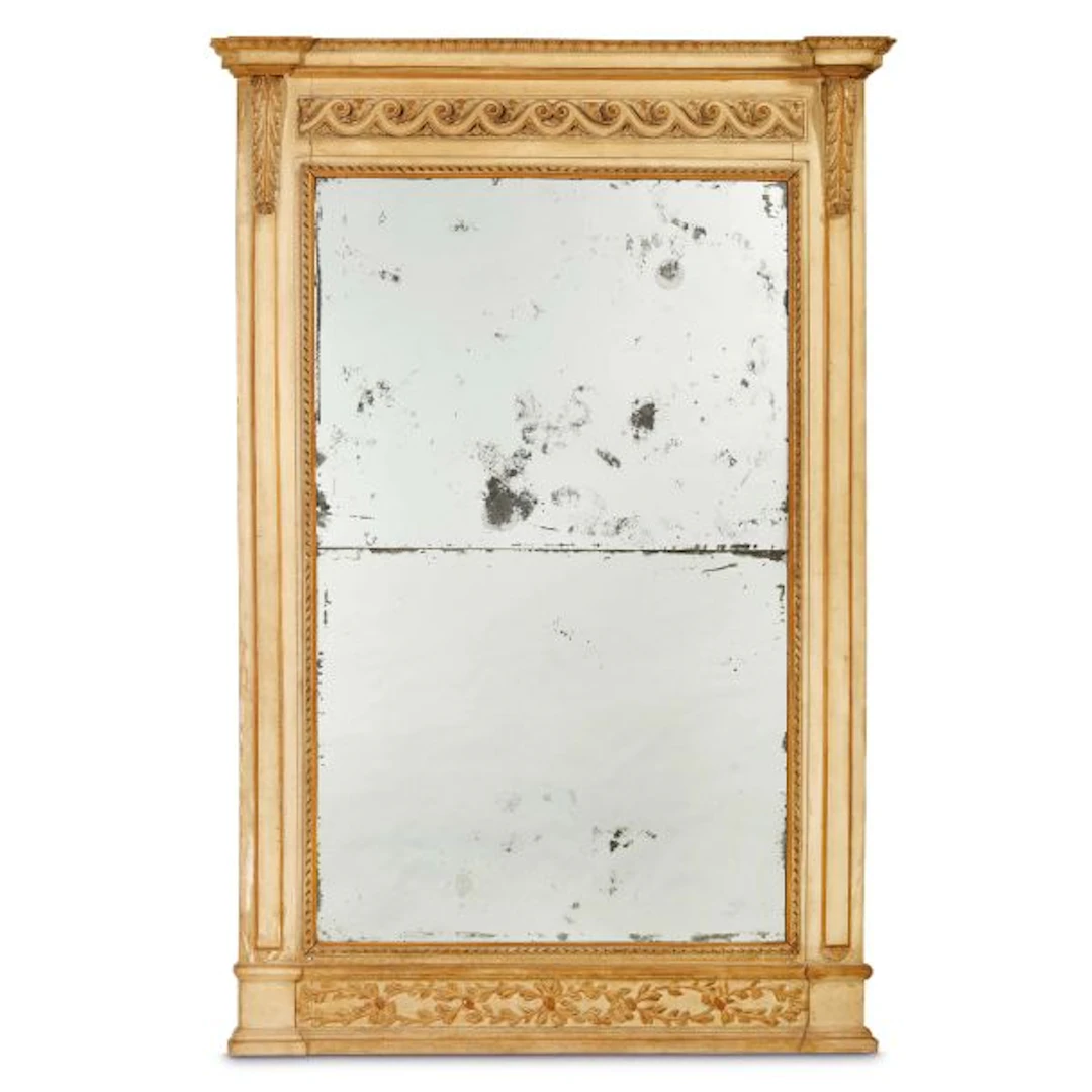 A LOMBARD FIREPLACE MIRROR, 19TH CENTURY