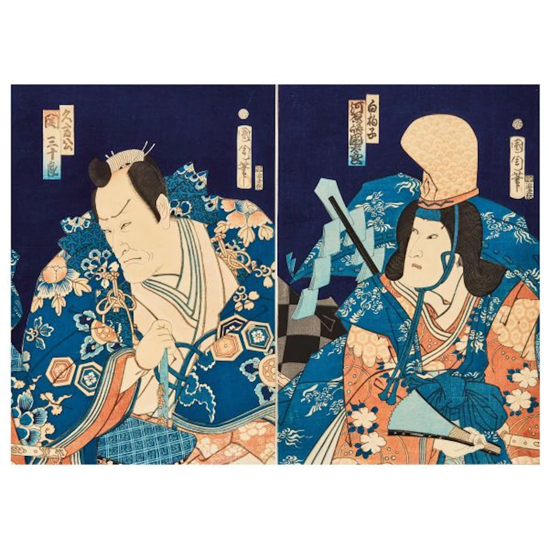 A PAIR OF WOODBLOCK PRINTS, JAPAN, MEIJI PERIOD, 19TH CENTURY