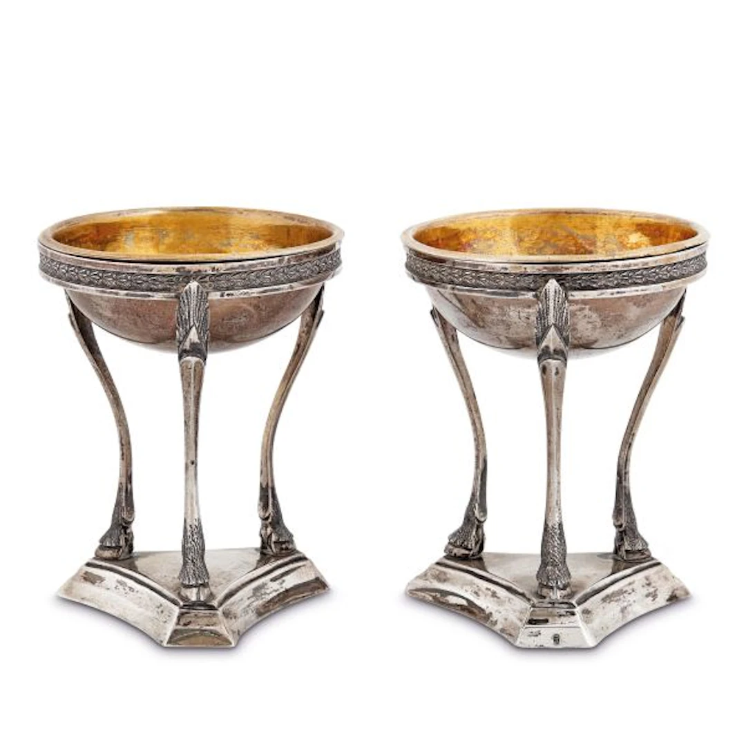 A PAIR OF SILVER SALT CELLARS, GRAND DUCHY OF TUSCANY, 1824/1832