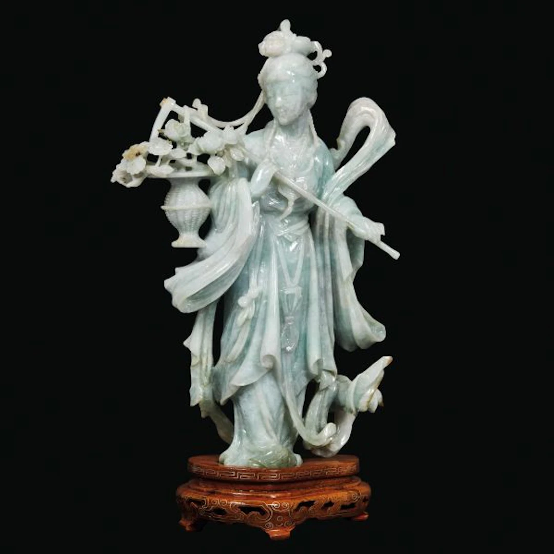 A JADEITE FIGURE OF A LADY, CHINA, 20TH CENTURY