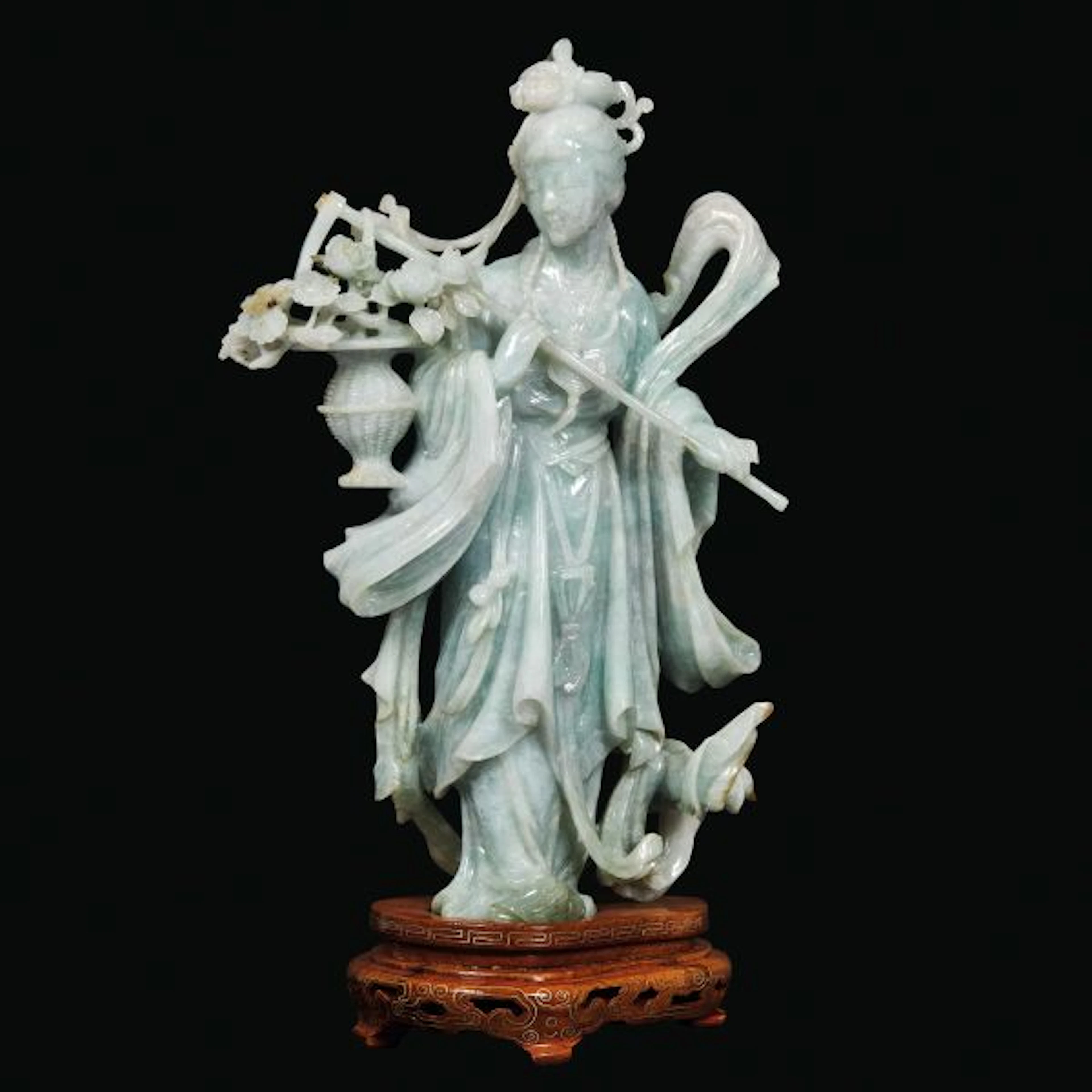A JADEITE FIGURE OF A LADY, CHINA, 20TH CENTURY