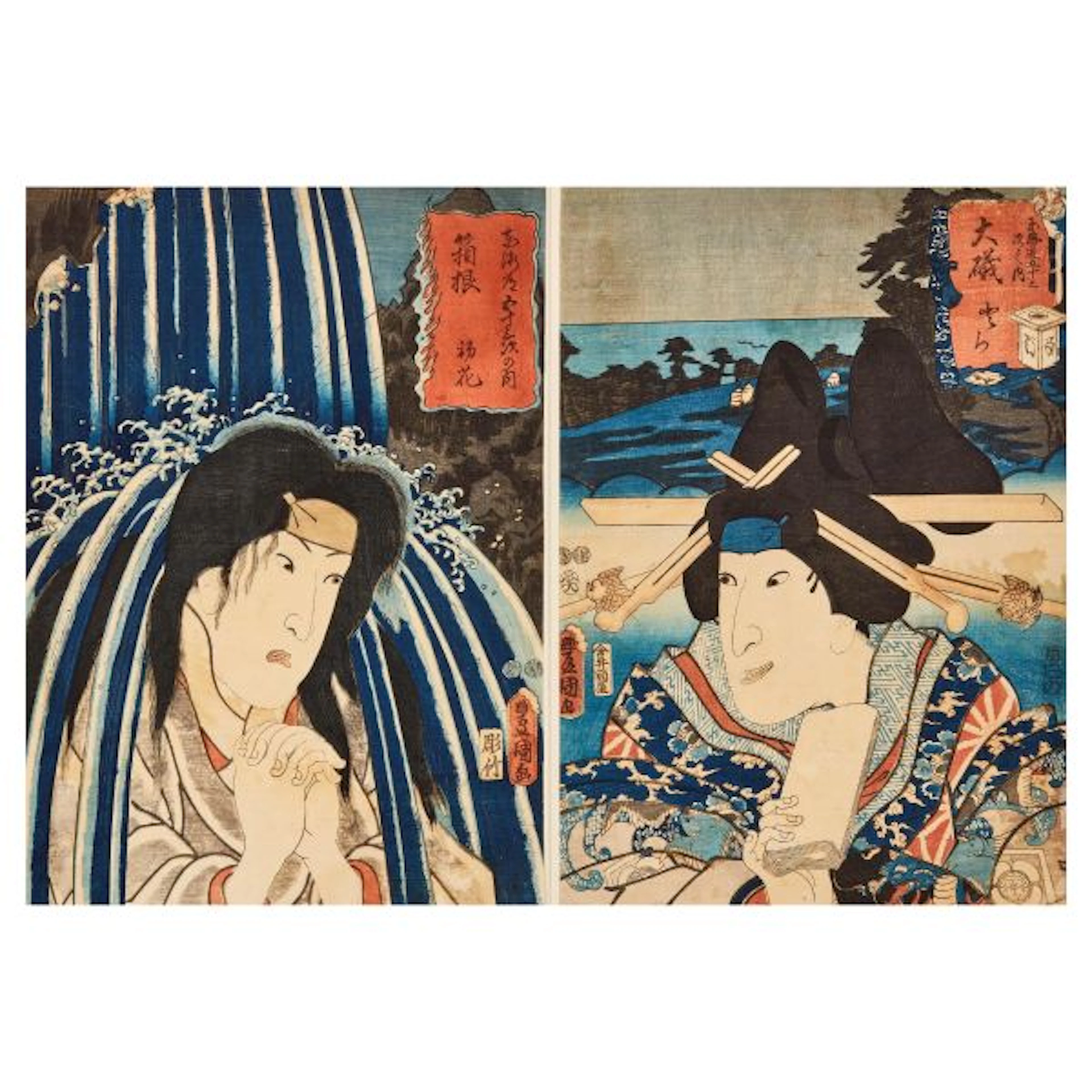 A PAIR OF WOODBLOCK PRINTS, JAPAN, LATE EDO PERIOD, 19TH CENTURY
