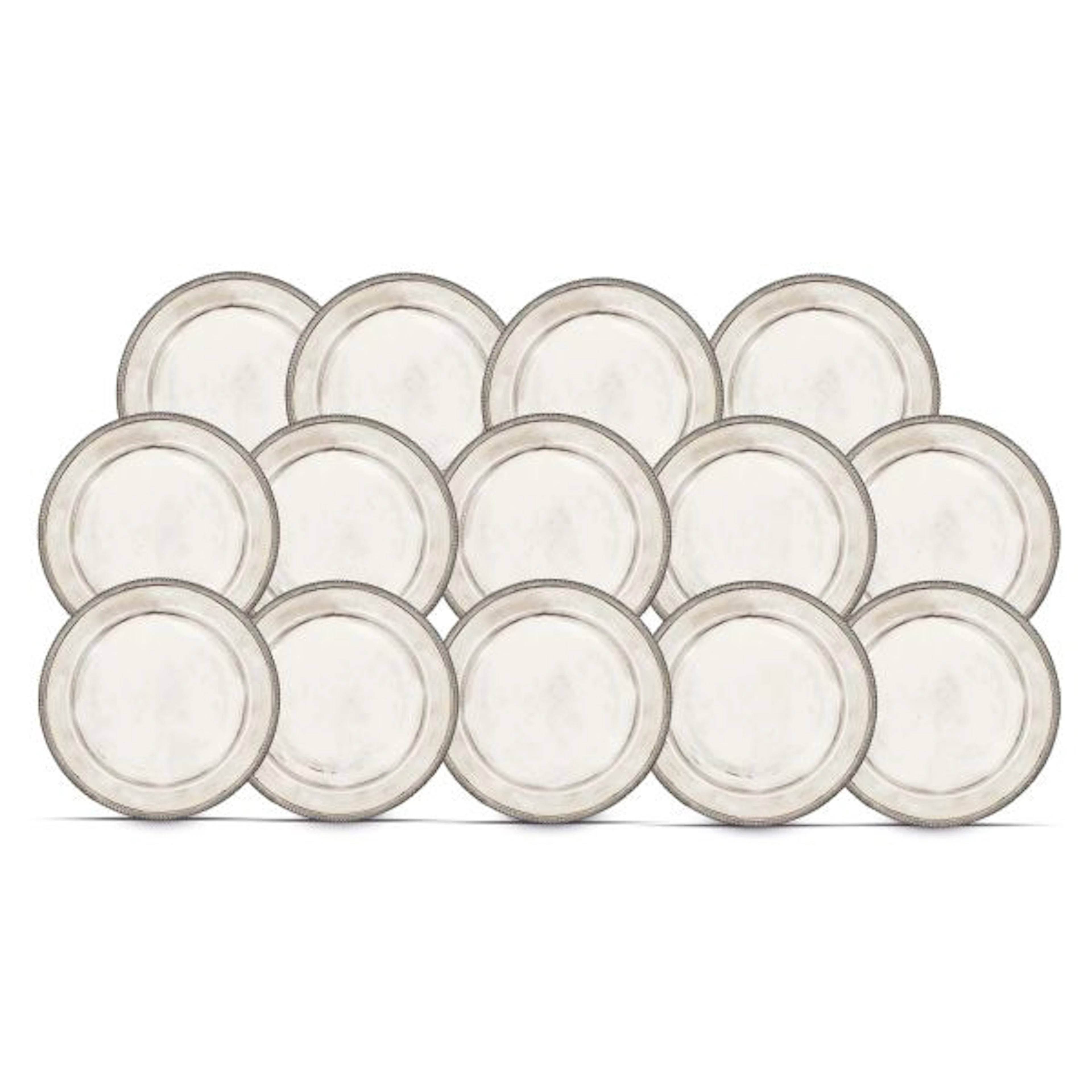 TWELVE VERMEIL DISHES, GIUSEPPE SALVI, ROME, SECOND HALF 19TH CENTURY