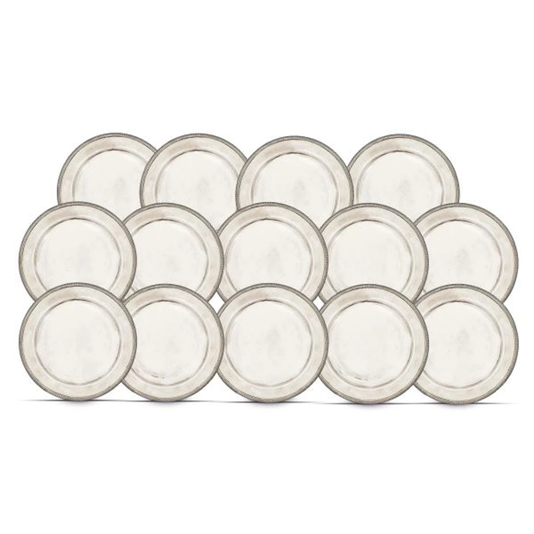 TWELVE VERMEIL DISHES, GIUSEPPE SALVI, ROME, SECOND HALF 19TH CENTURY
