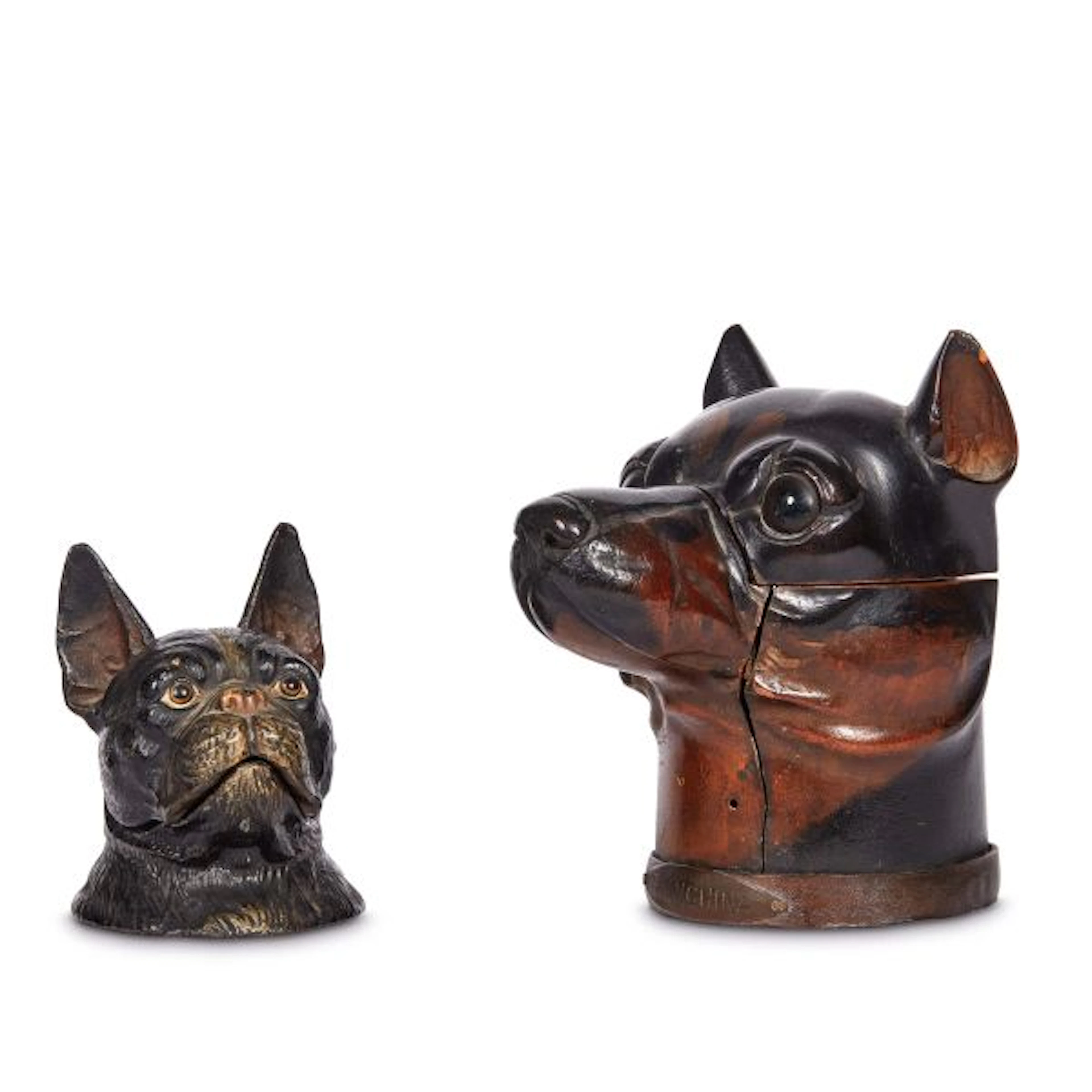 TWO INKWELLS, LATE 19TH CENTURY