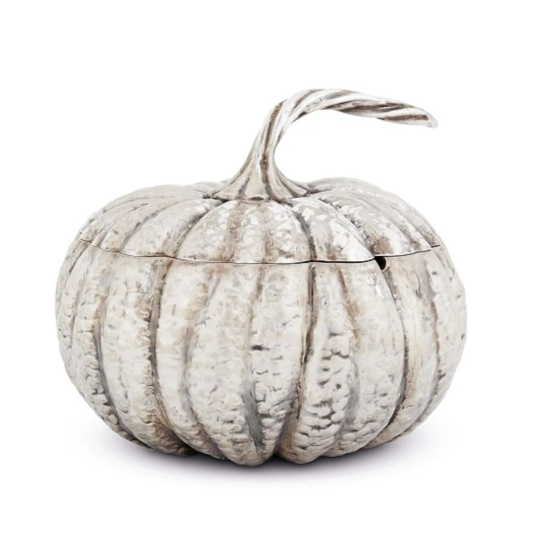A SILVER PUMPKIN SHAPED ICE BUCKET, GORI, FLORENCE, 20TH CENTURY