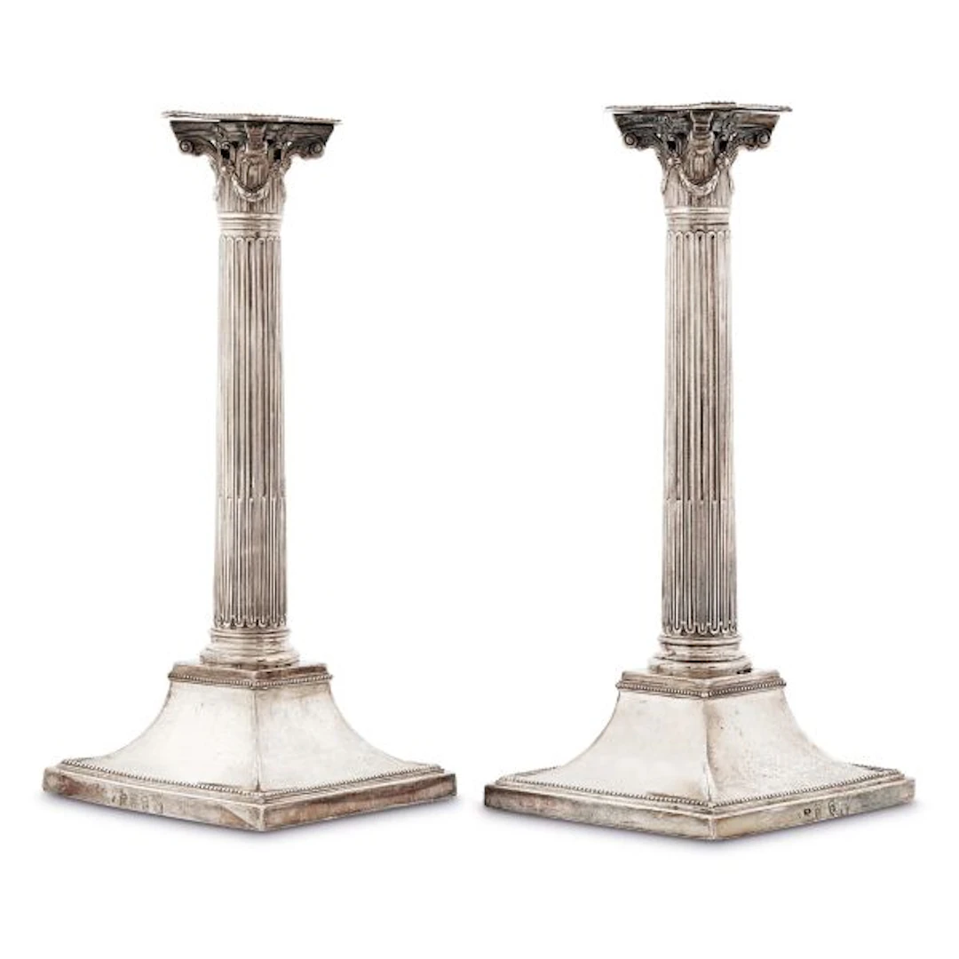 A PAIR OF SILVER CANDLESTICKS, PROBABLY NETHERLANDS, 19TH/20TH CENTURY