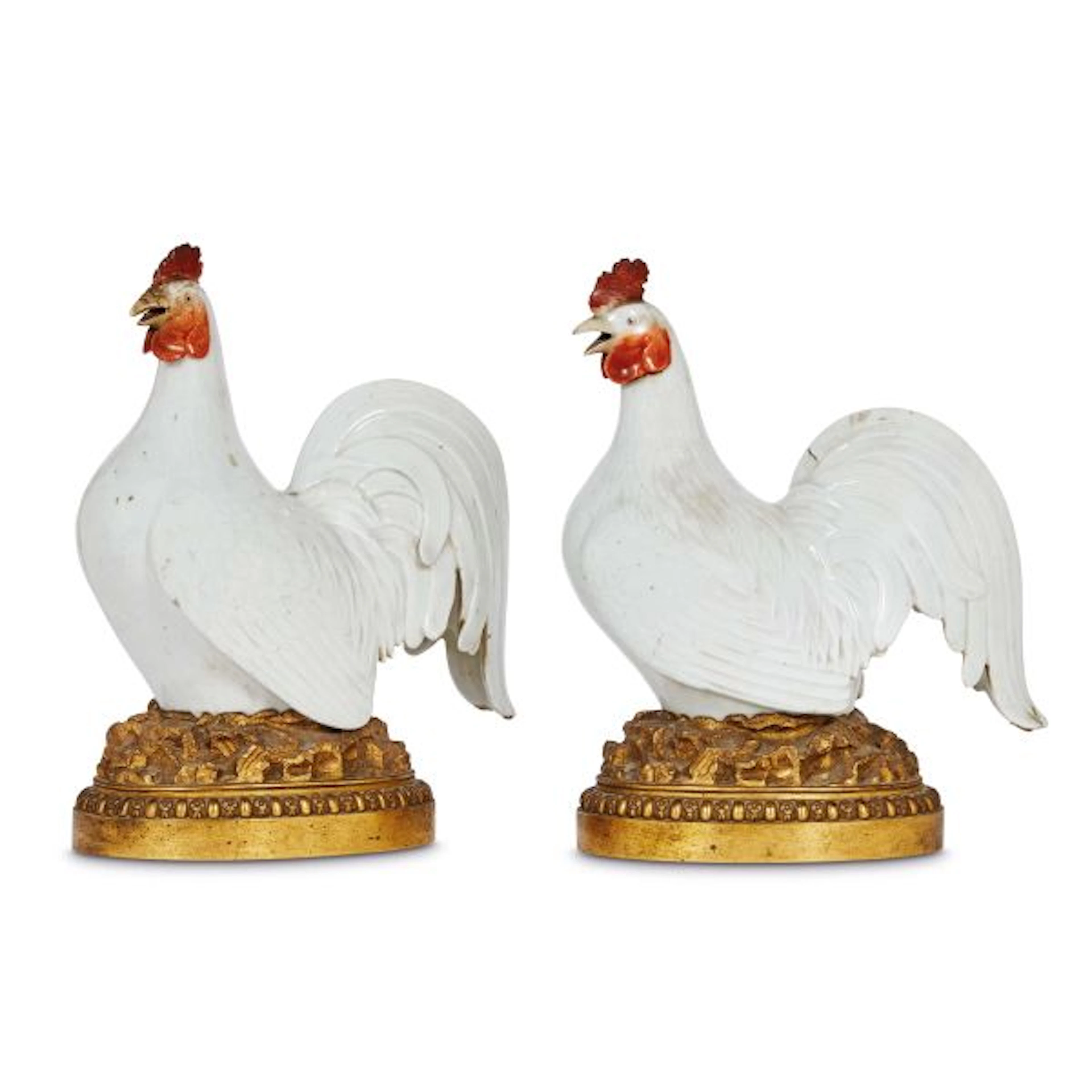A PAIR OF CHINESE COCKERELS, 19TH CENTURY