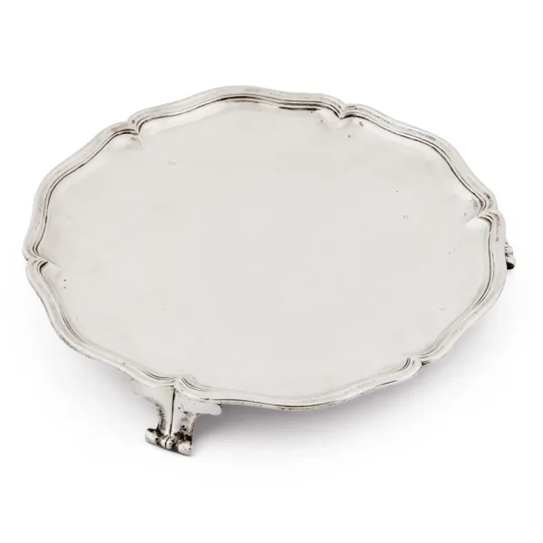 A SILVER SALVER, NAPLES, 18TH CENTURY, MB SILVERSMITH