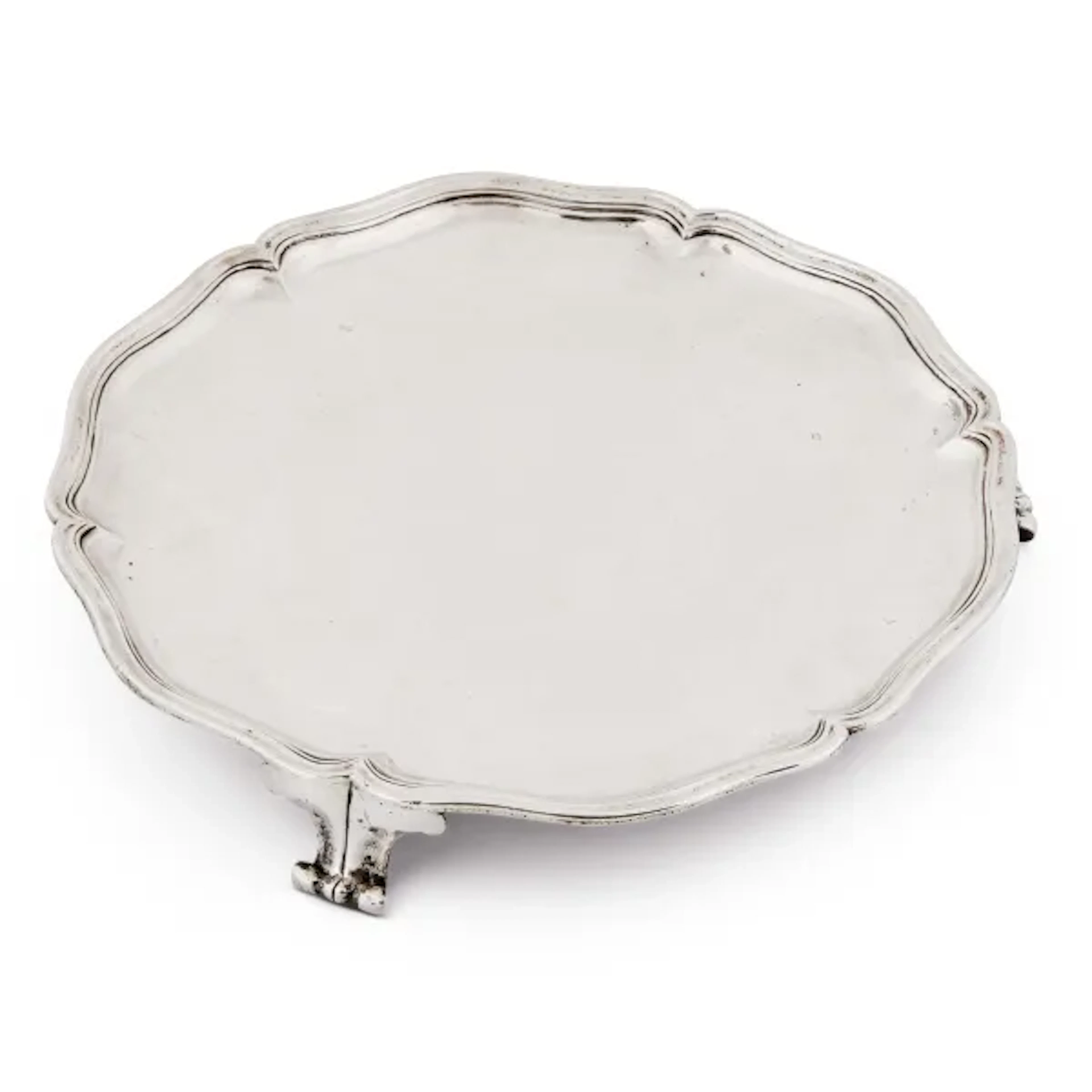 A SILVER SALVER, NAPLES, 18TH CENTURY, MB SILVERSMITH
