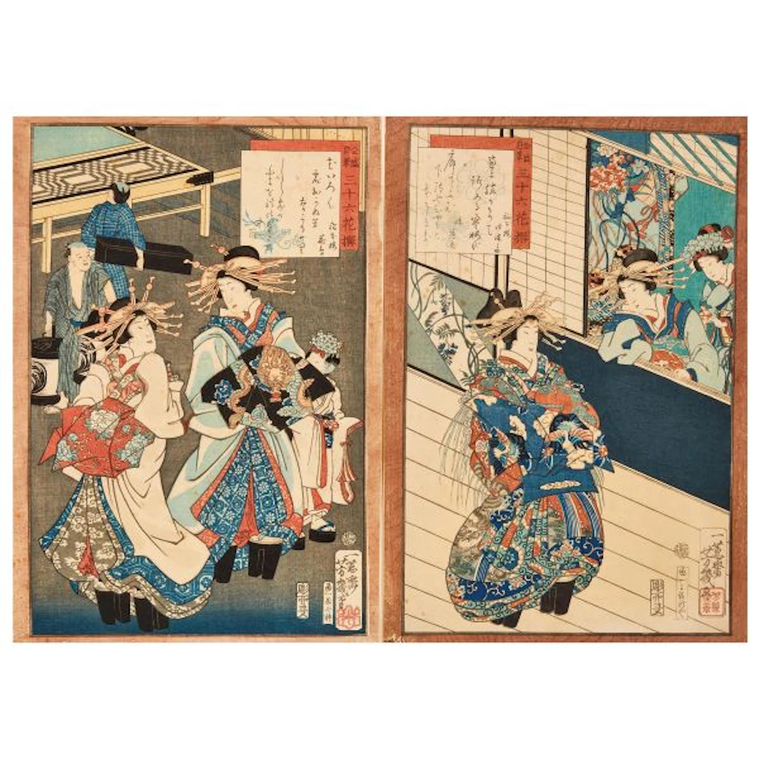 A PAIR OF WOODBLOCK PRINTS, JAPAN, EDO-MEIJI PERIOD, 19TH CENTURY