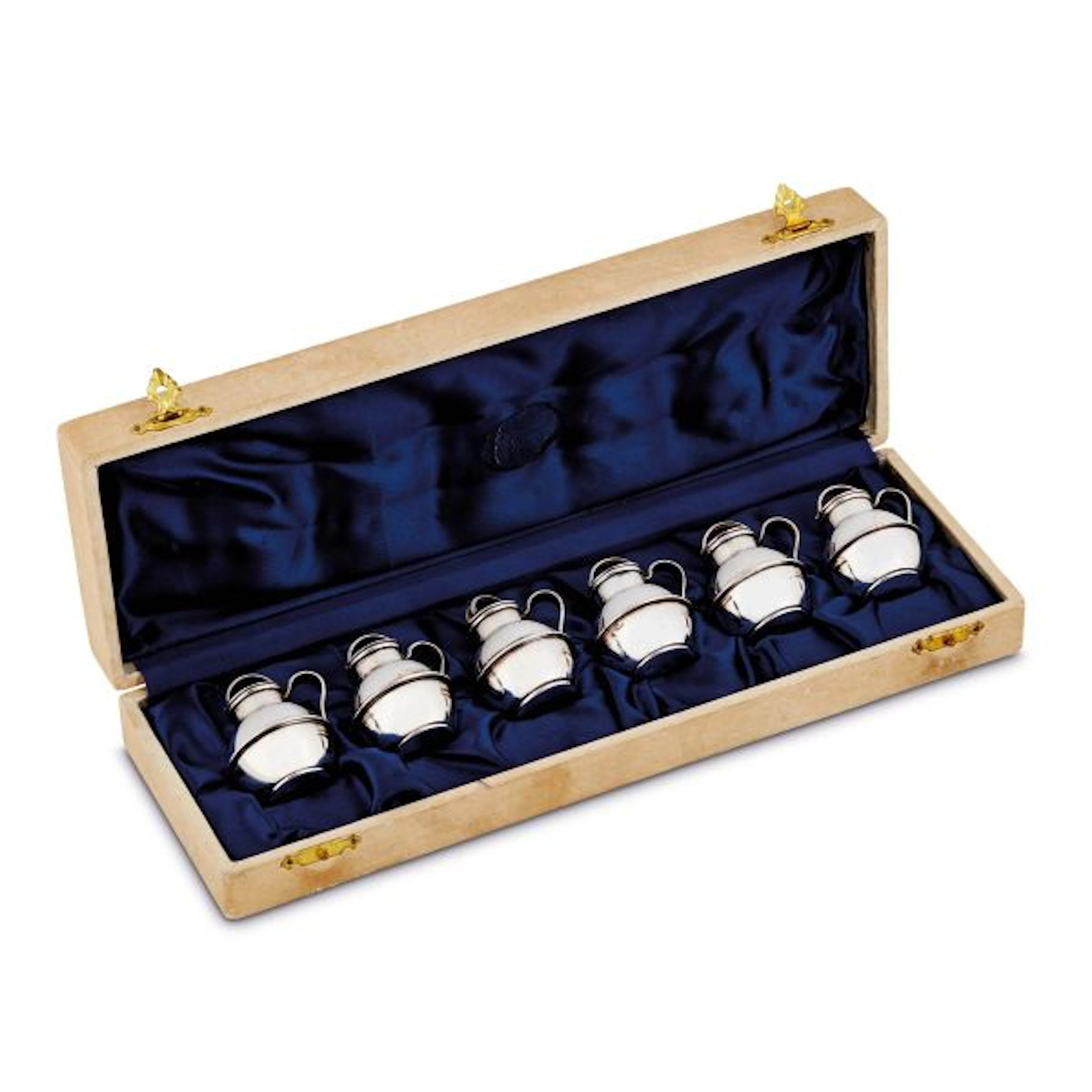SIX SILVER SALT CELLARS, ITALY, 20TH CENTURY
