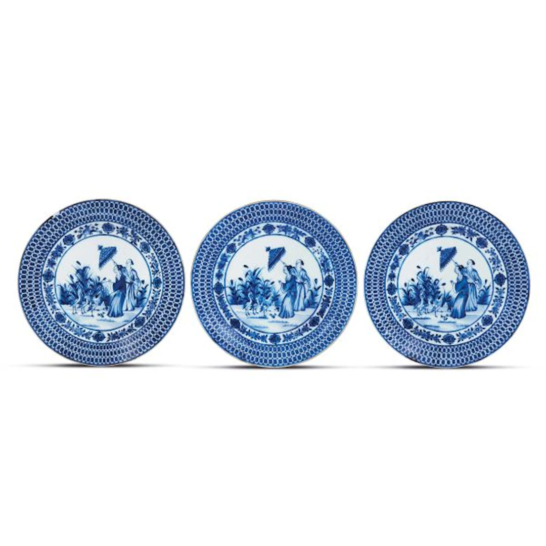 THREE PLATES, CHINA, QING DYNASTY, QIANLONG PERIOD, CIRCA 1738