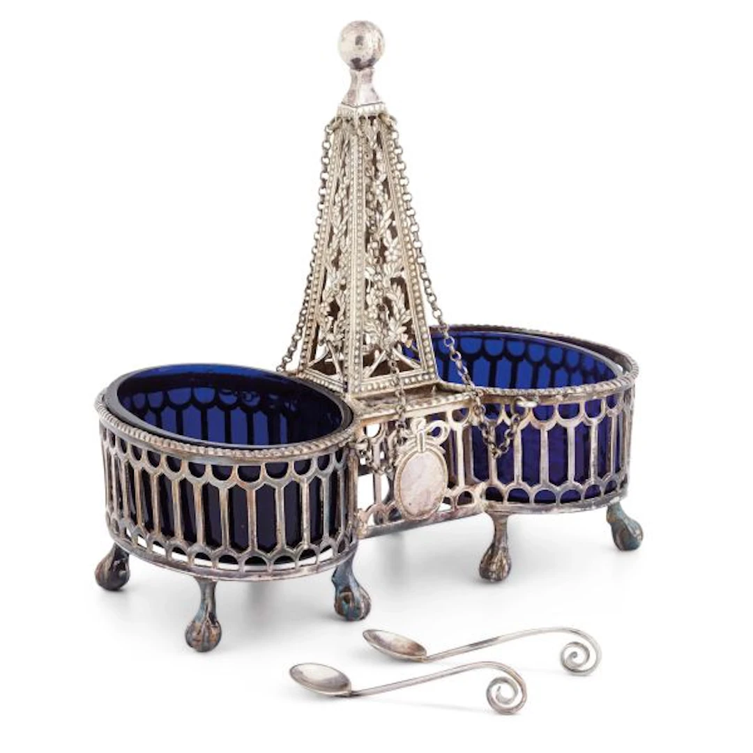 A SILVER DOUBLE SALT CELLAR, PARIS, 1784
