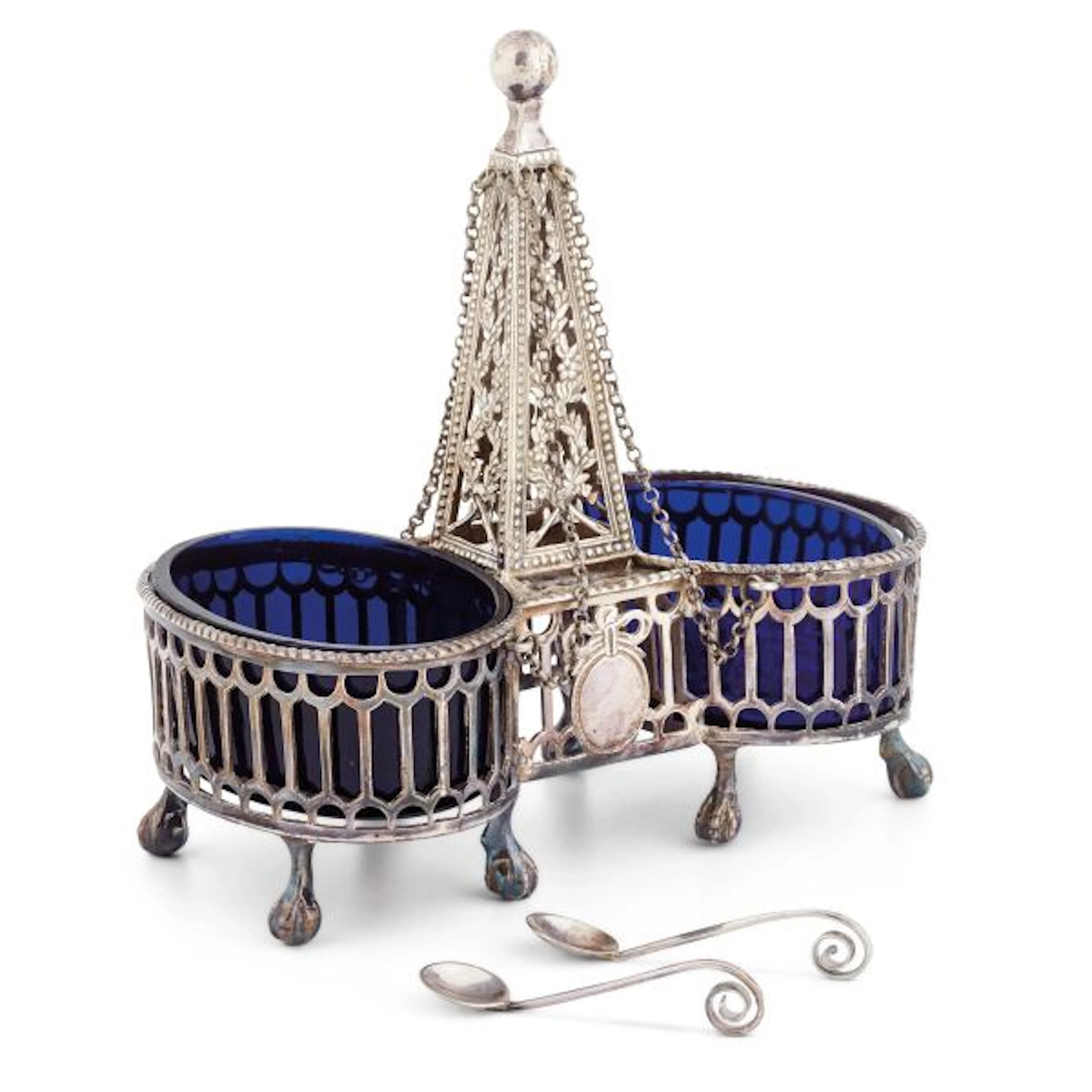 A SILVER DOUBLE SALT CELLAR, PARIS, 1784