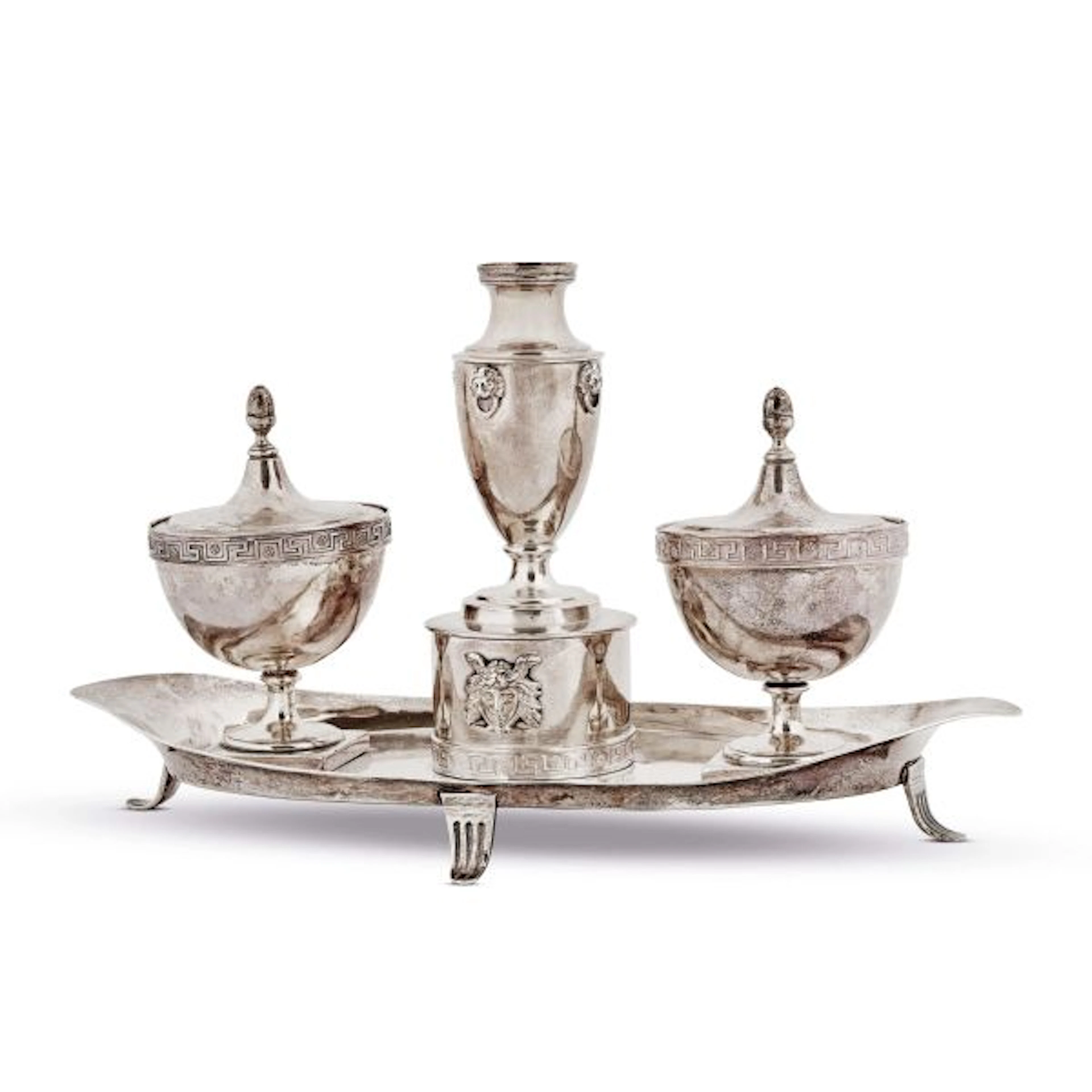 A SILVER INKWELL, FILIPPO PACETTI, ROME, EARLY 19TH CENTURY