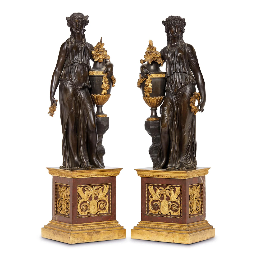 A PAIR OF FRENCH FIGURES AFTER CLODION, EARLY 19TH CENTURY