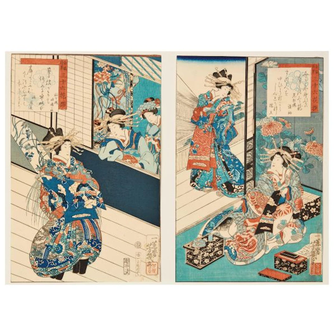 A PAIR OF WOODBLOCK PRINTS, JAPAN, EDO-MEIJI PERIOD, 19TH CENTURY