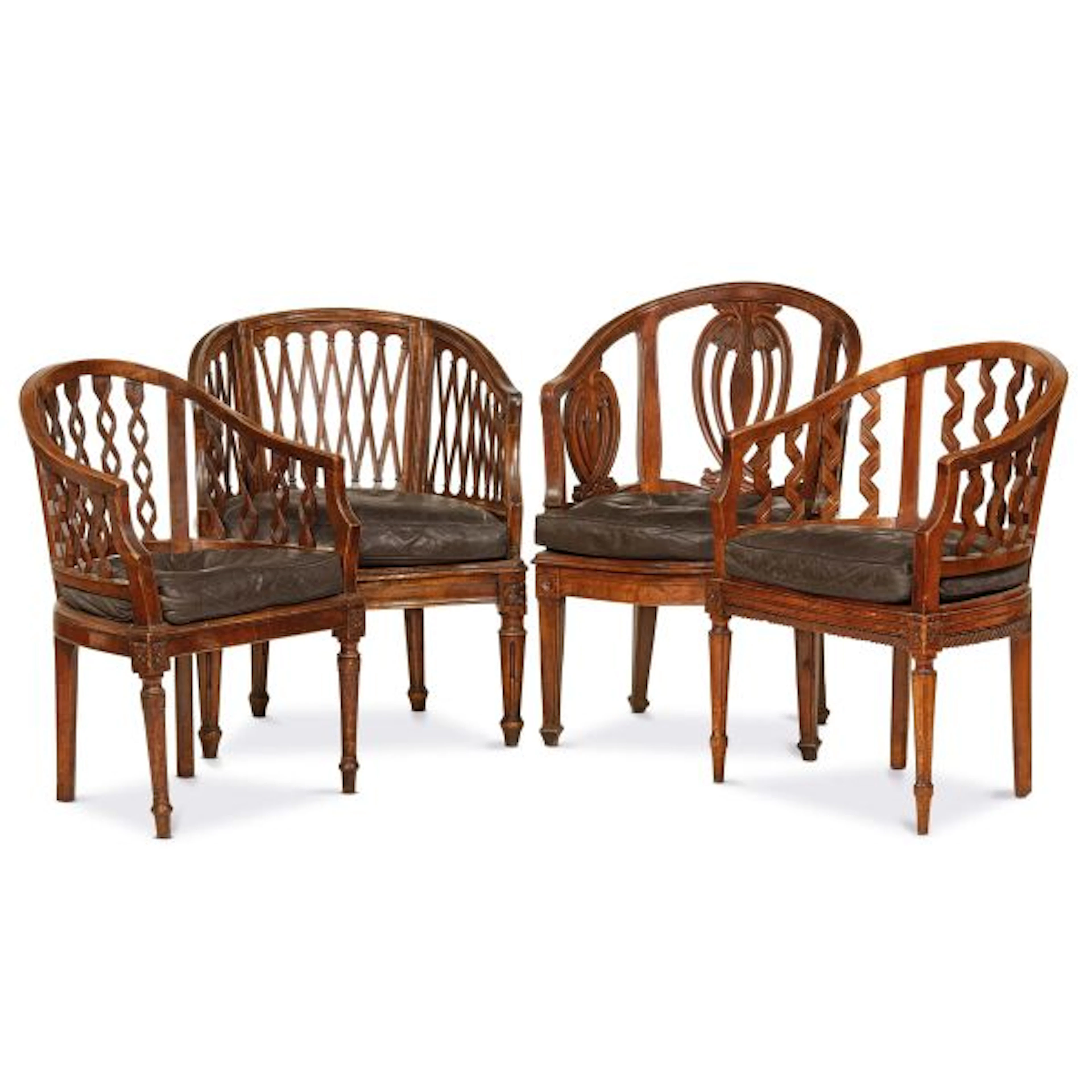 FOUR VENETIAN ARMCHAIR, LATE 18TH CENTURY