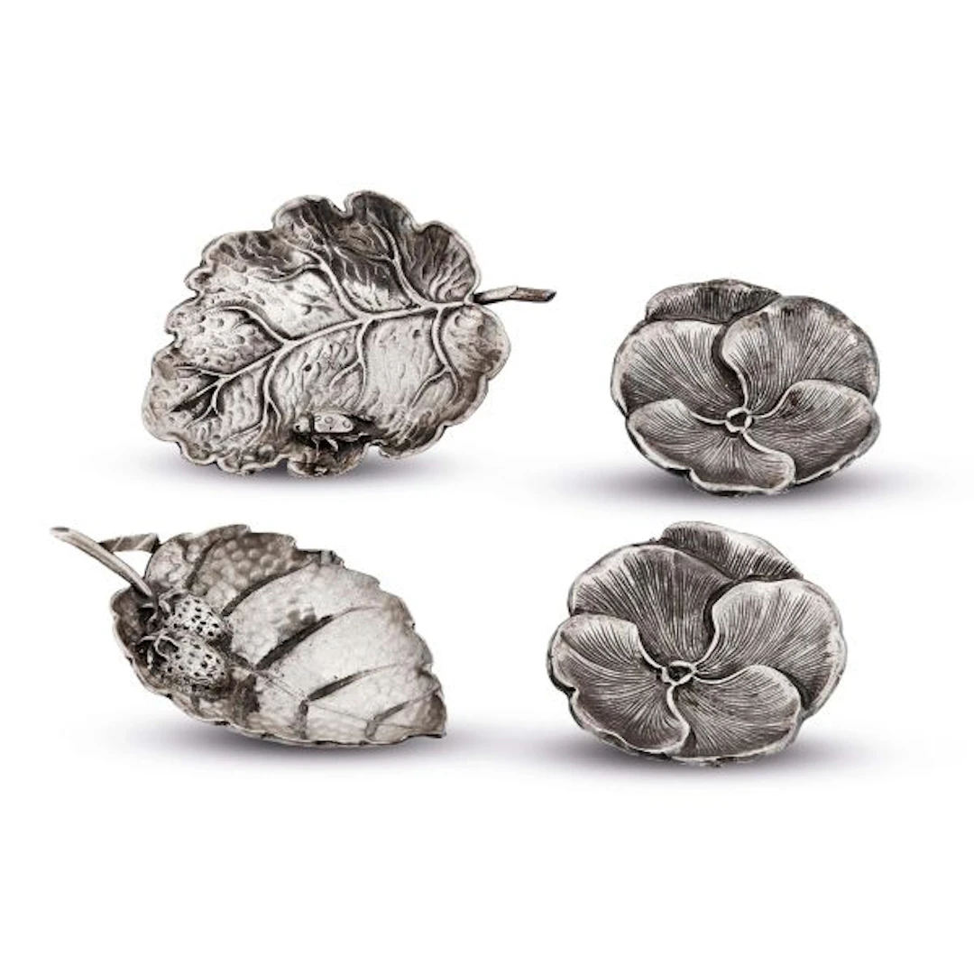 FOUR SILVER CENDRIERS, F.LLI CACCHIONE, MILAN, 20TH CENTURY