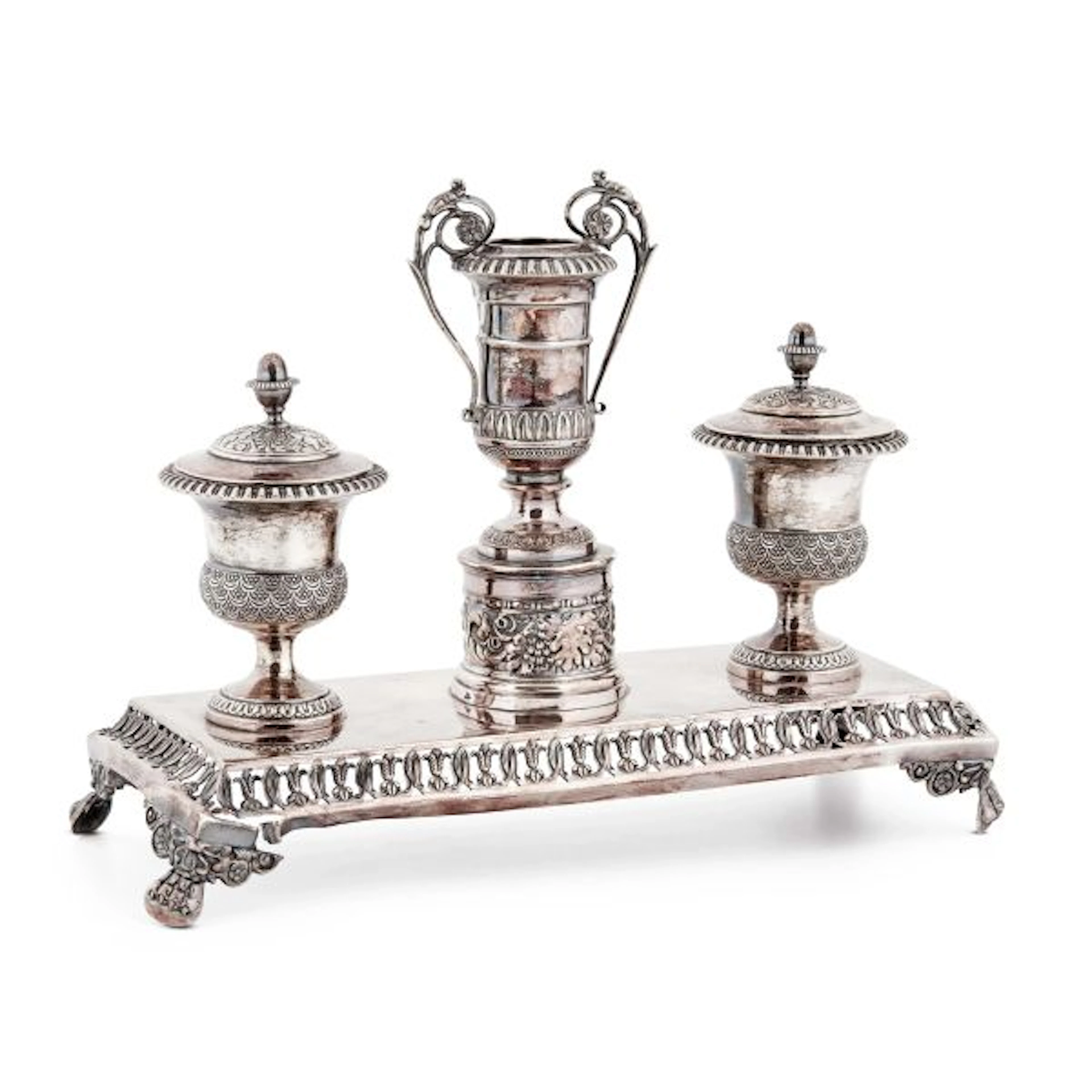 A SILVER INKWELL, MILAN, 19TH CENTURY