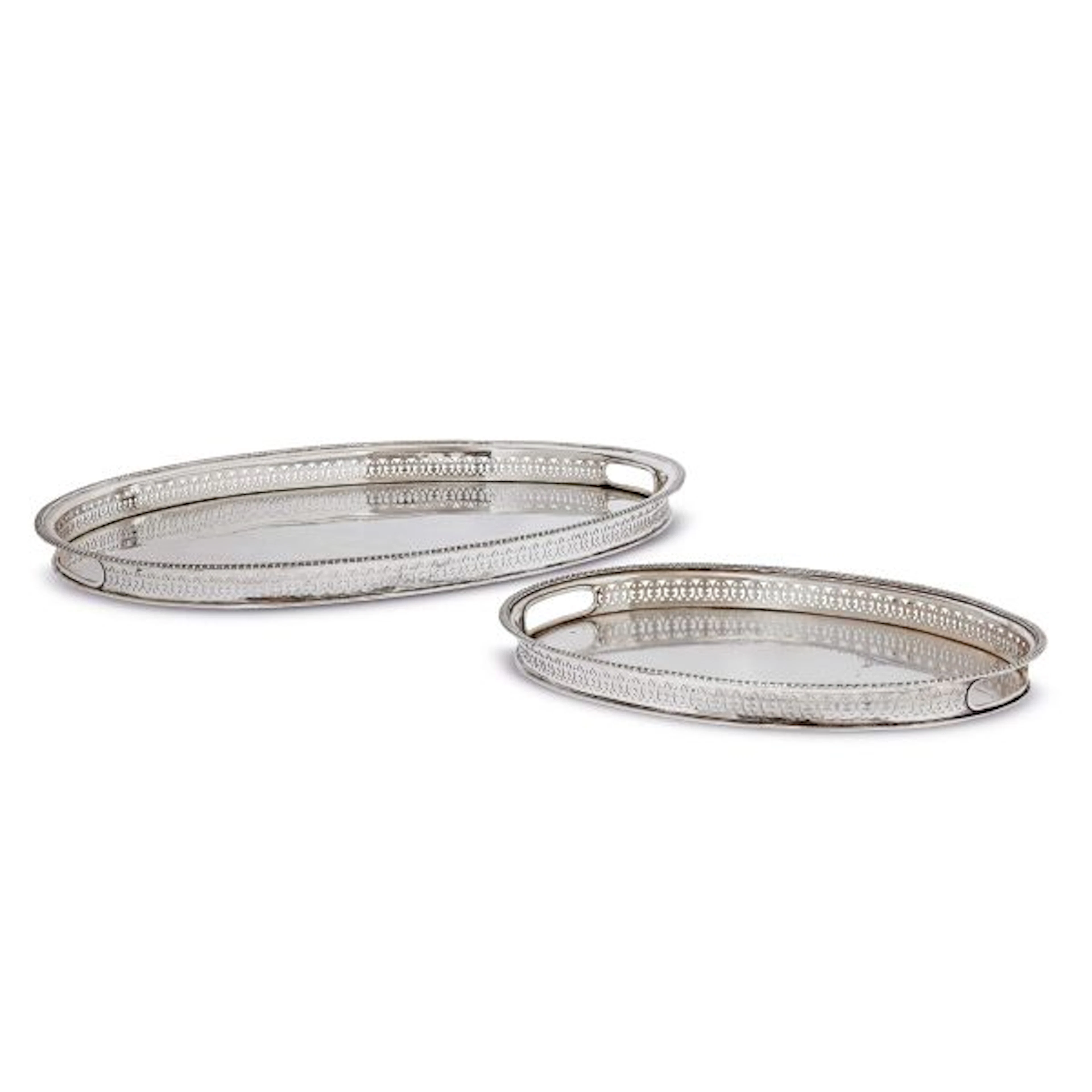 TWO SILVER TRAYS, VENICE, 19TH CENTURY