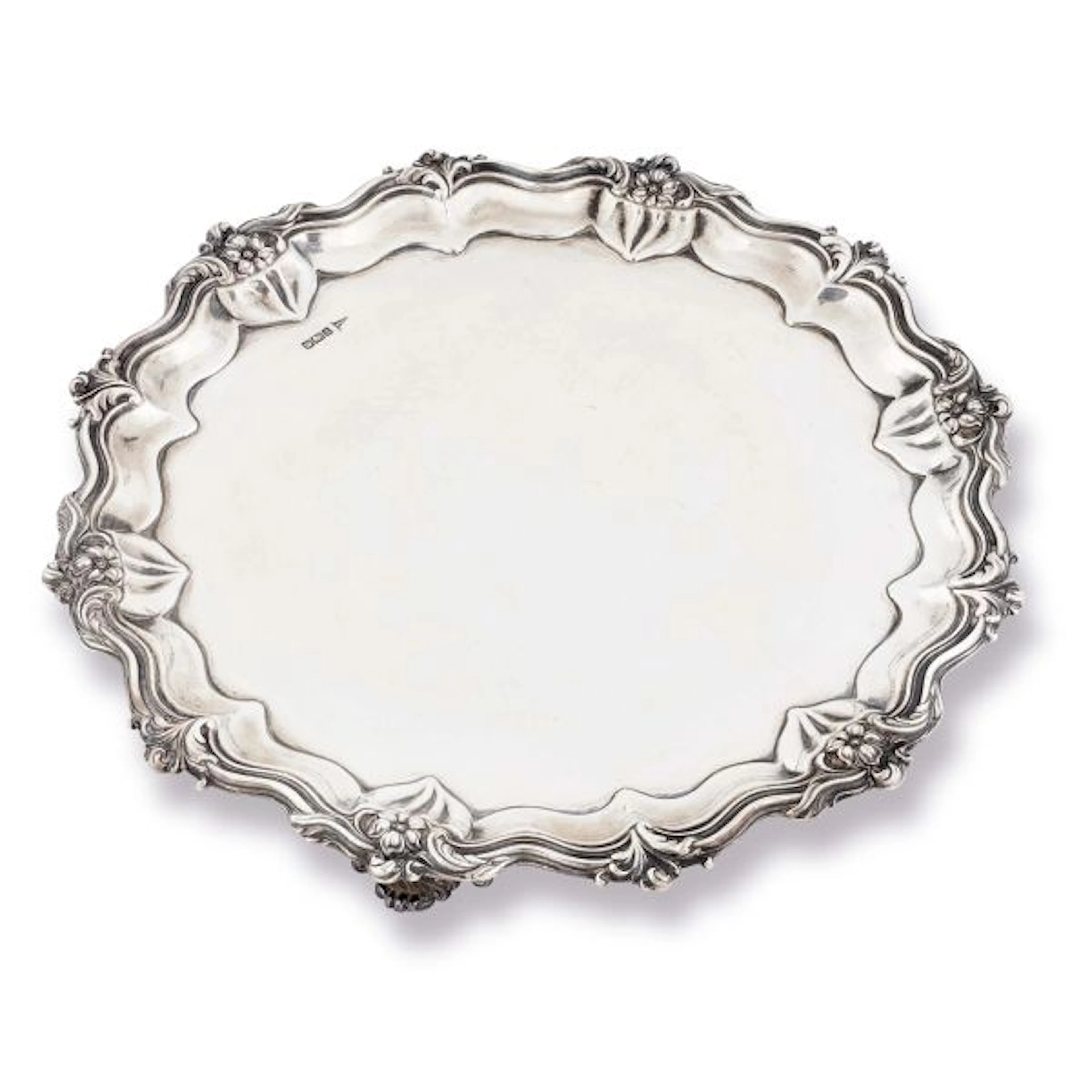 A SILVER SALVER, WALKER & HALL, SHEFFIELD, 1912/1913