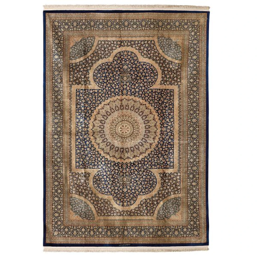 A QUM SILK CARPET, PERSIA, 20TH CENTURY