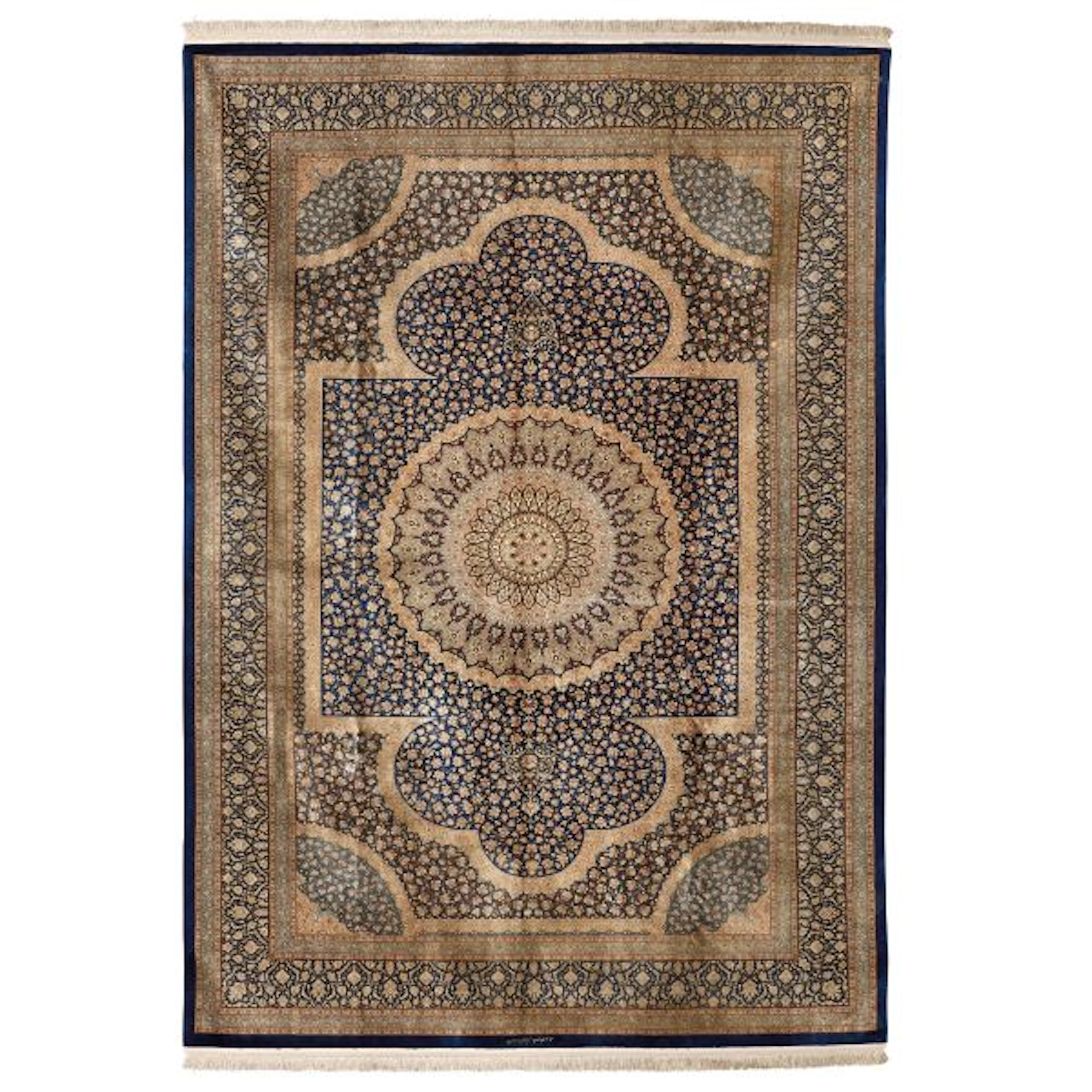 A QUM SILK CARPET, PERSIA, 20TH CENTURY